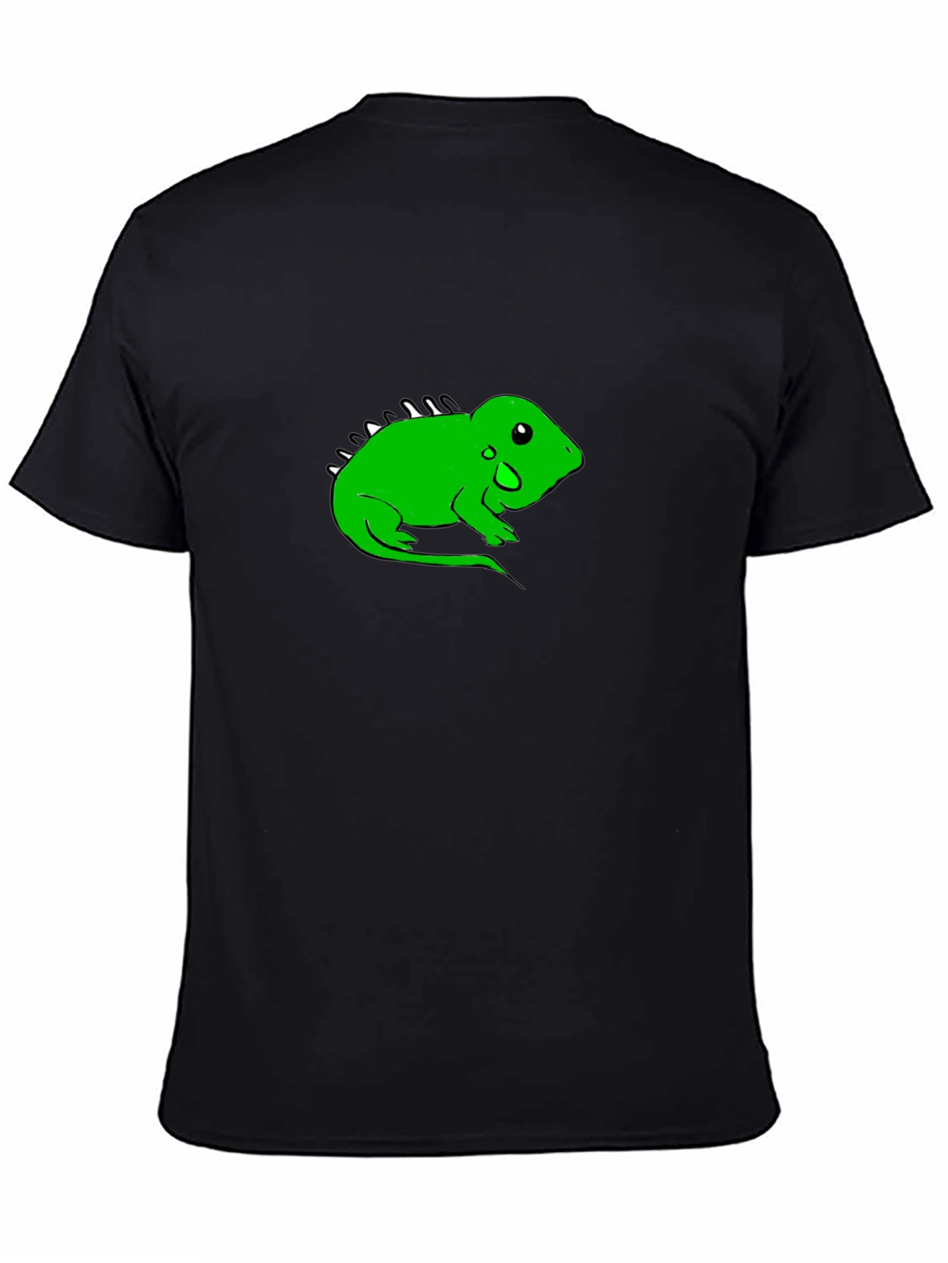 Black T-Shirt with Green Lizard Graphic