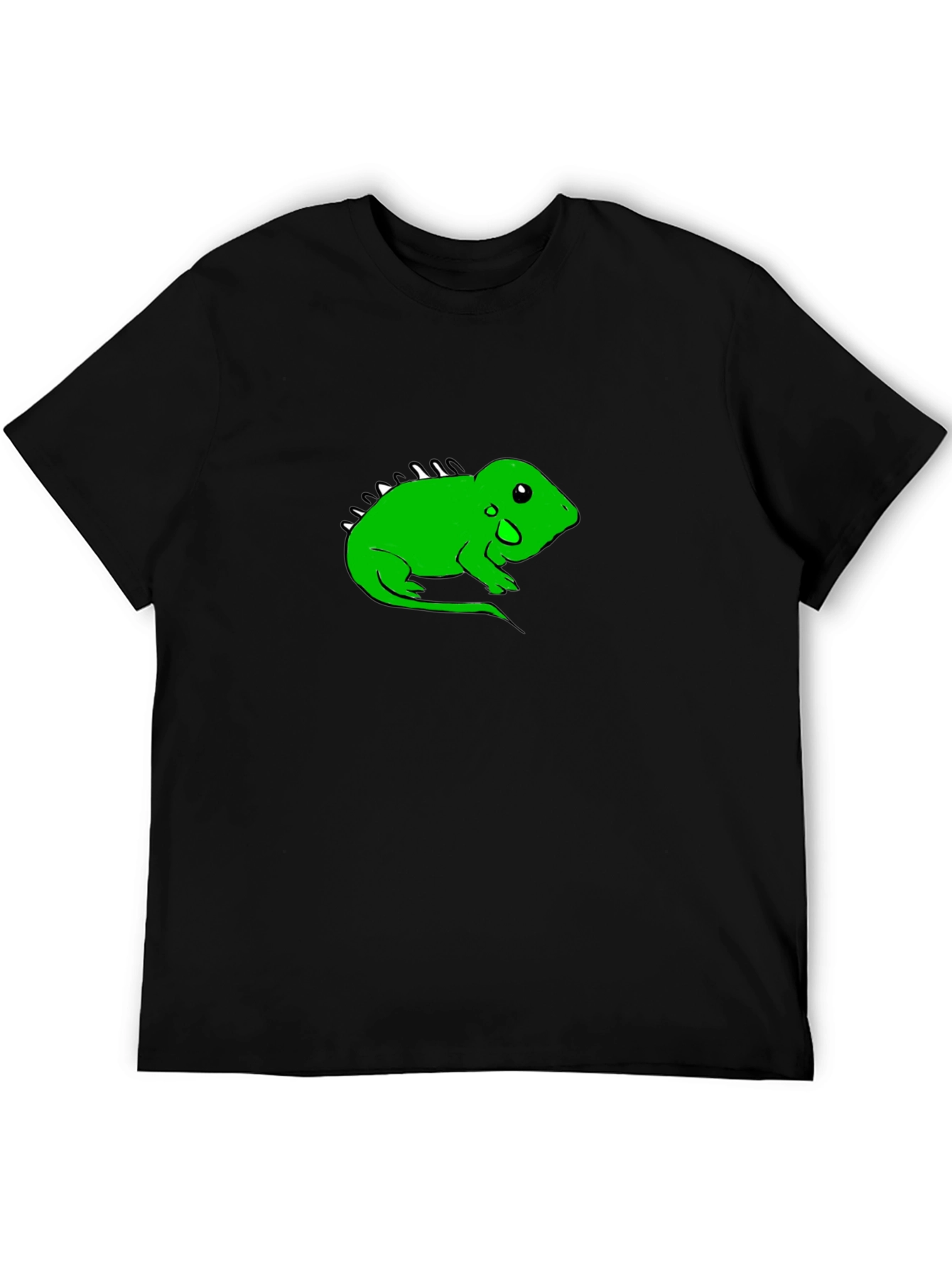 Black T-Shirt with Green Lizard Graphic