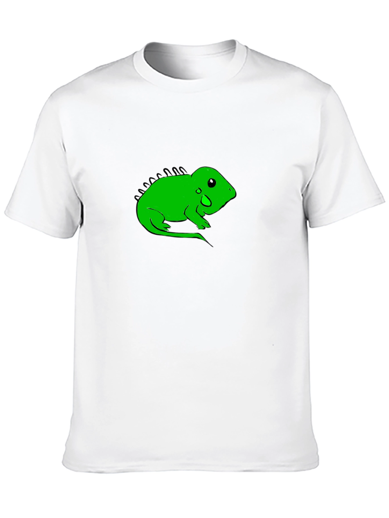 Black T-Shirt with Green Lizard Graphic