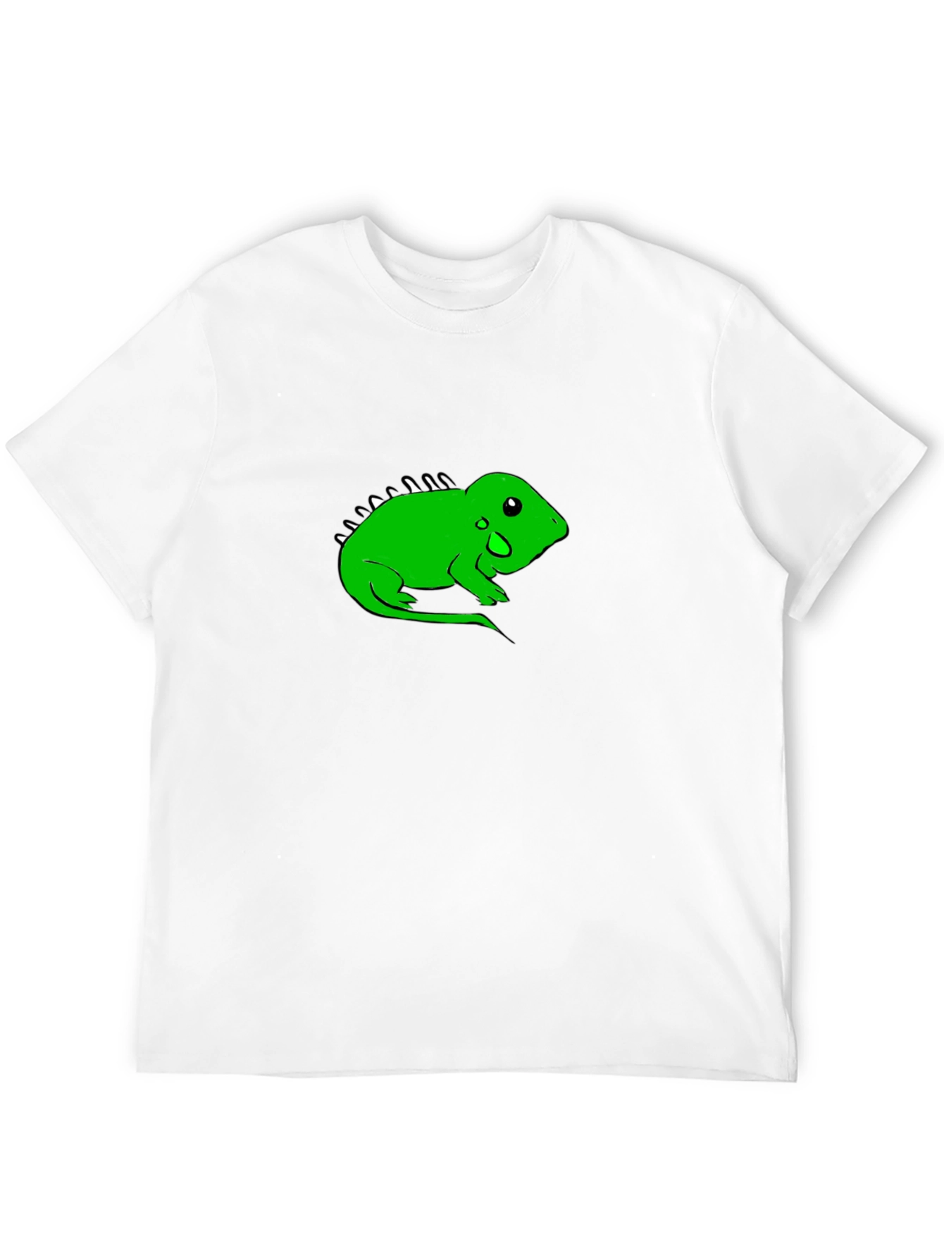 Black T-Shirt with Green Lizard Graphic