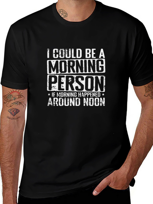Funny Morning Person Graphic T-Shirt - Black