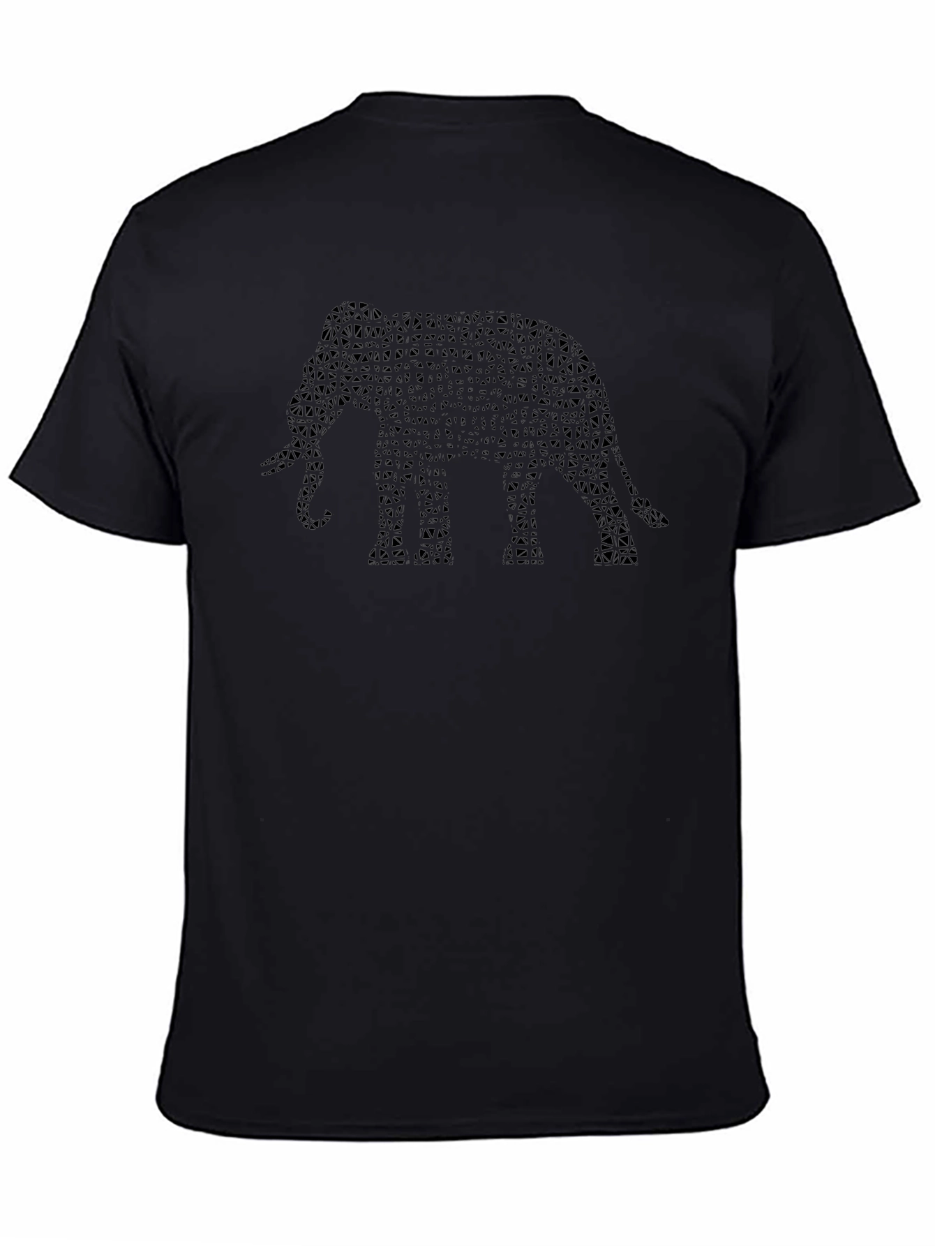 Geometric Elephant Graphic Tee - Black