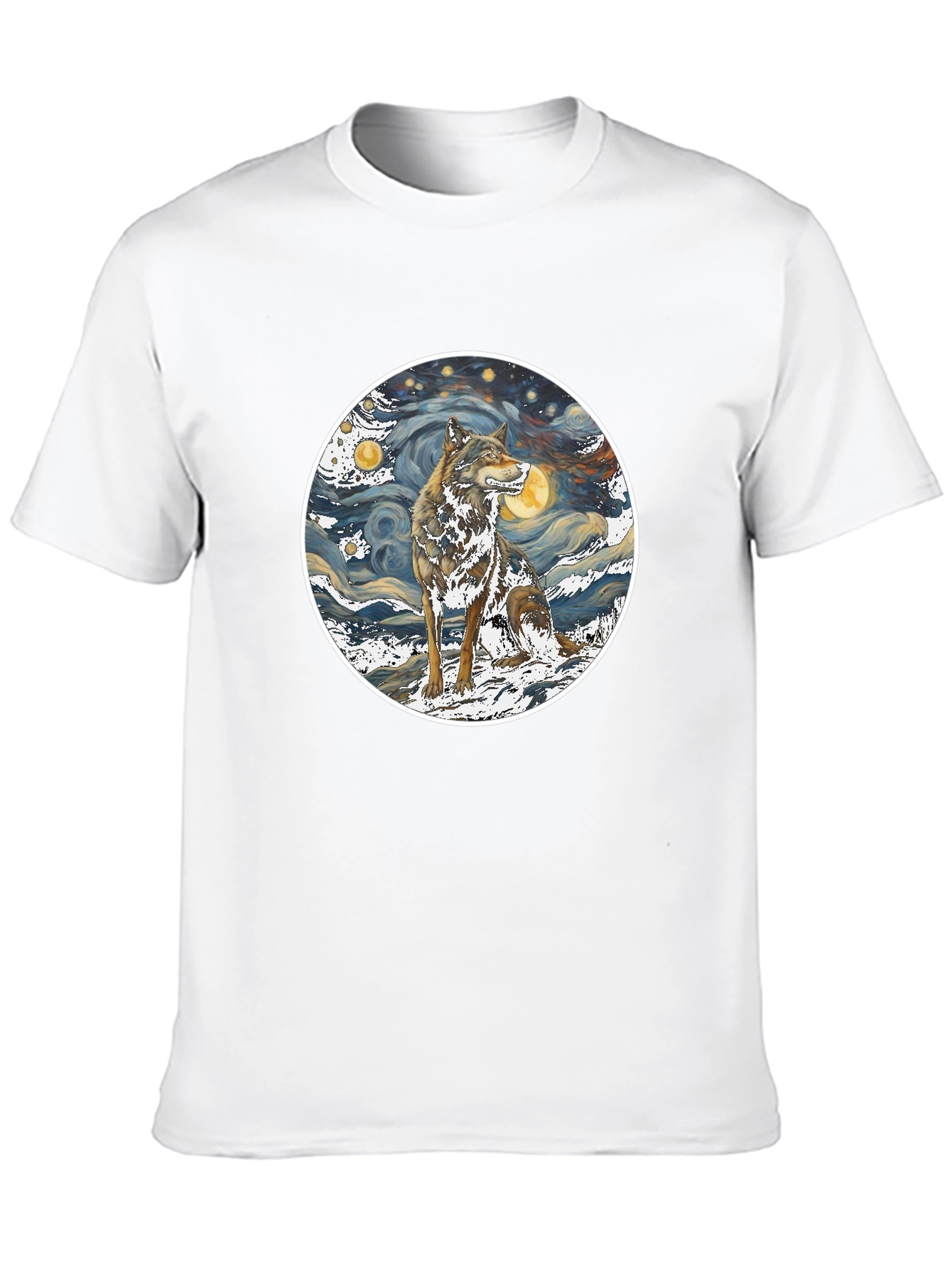 Wolf Starry Night Graphic Tee