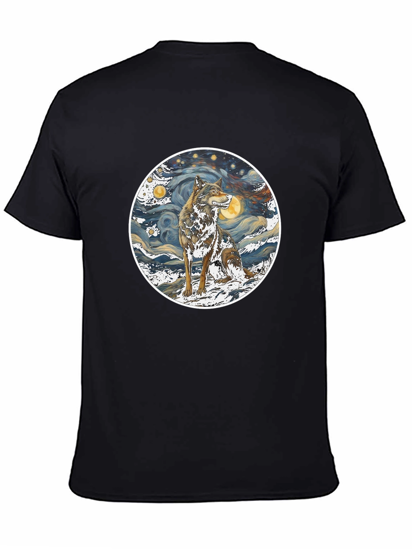 Wolf Starry Night Graphic Tee