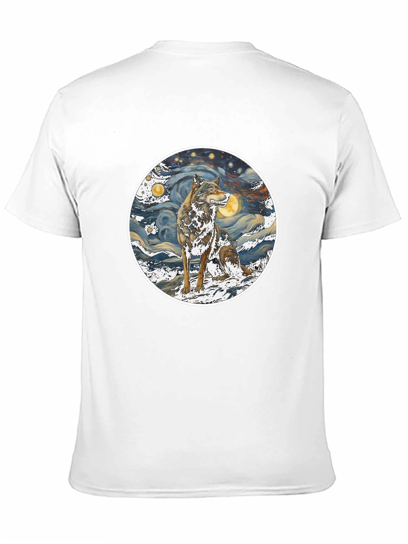 Wolf Starry Night Graphic Tee
