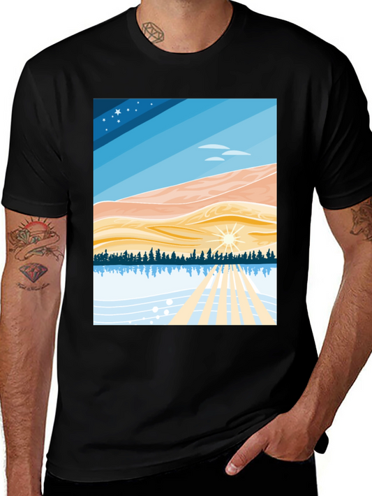 Scenic Landscape Graphic Tee - Soft Cotton Blend