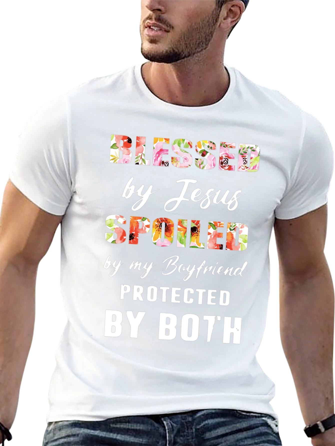 Blessed Spoiled by Jesus Boyfriend Tee