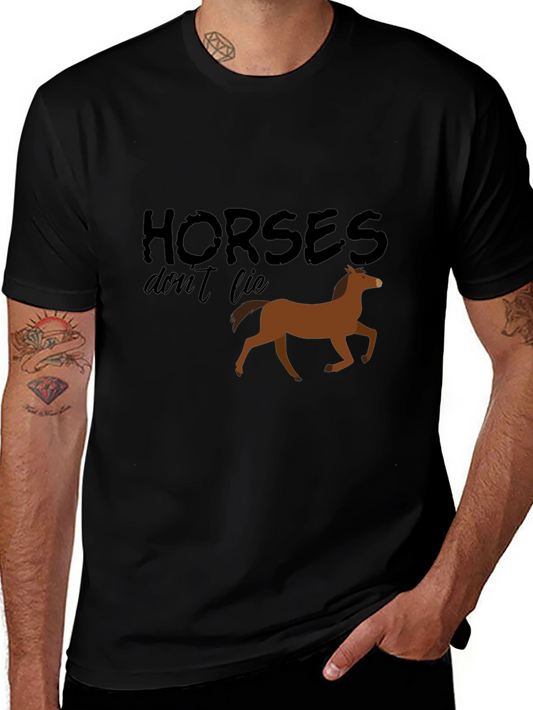 Horses Dont Lie Black Graphic Tee