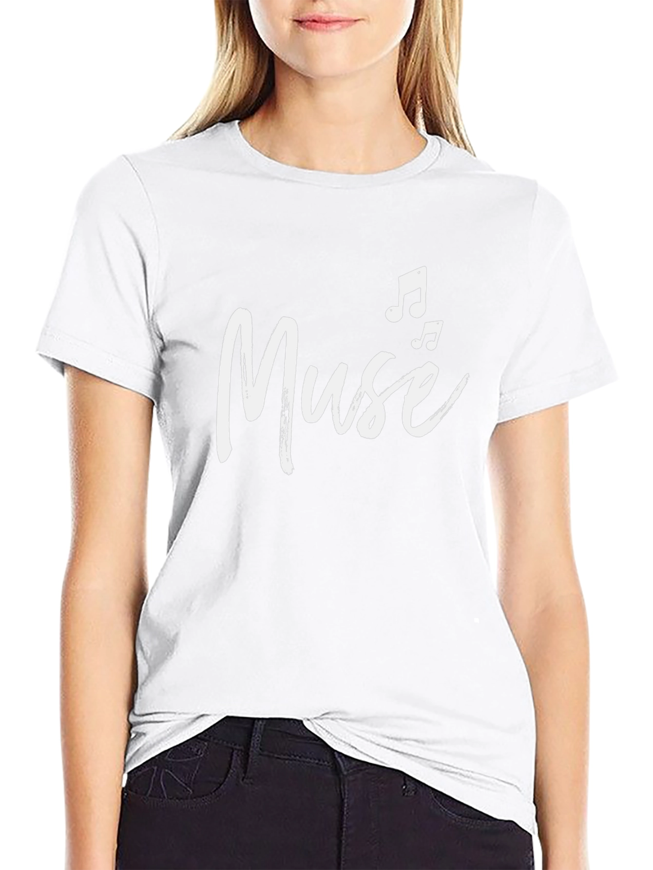 Muse Music Notes Graphic Tee - Stylish Black T-Shirt
