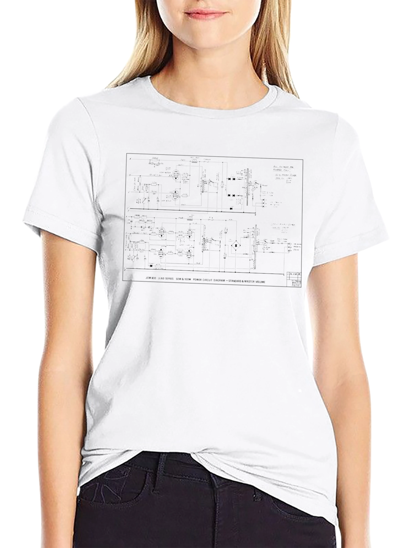 Schematic Diagram Graphic T-Shirt - Technical Print Tee
