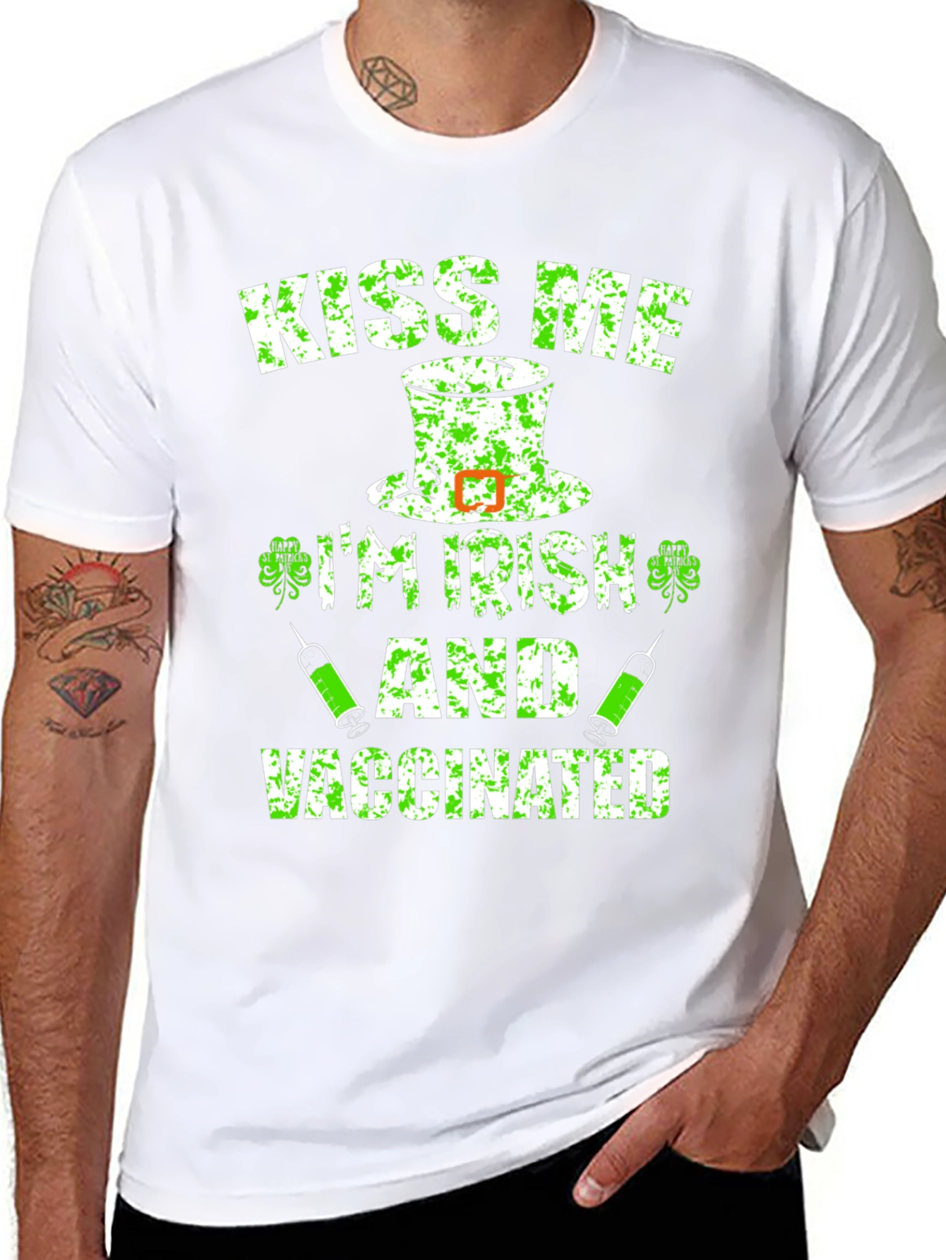Kiss Me Im Irish and Vaccinated T-Shirt