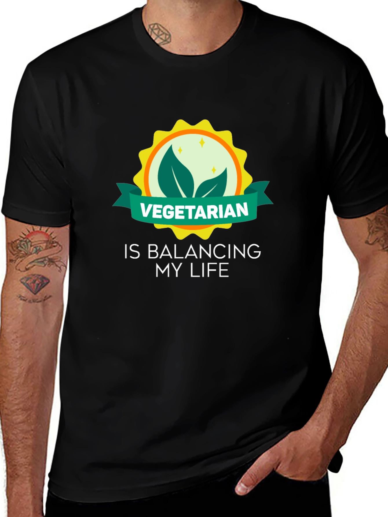 Vegetarian Lifestyle Graphic Tee - Balancing My Life