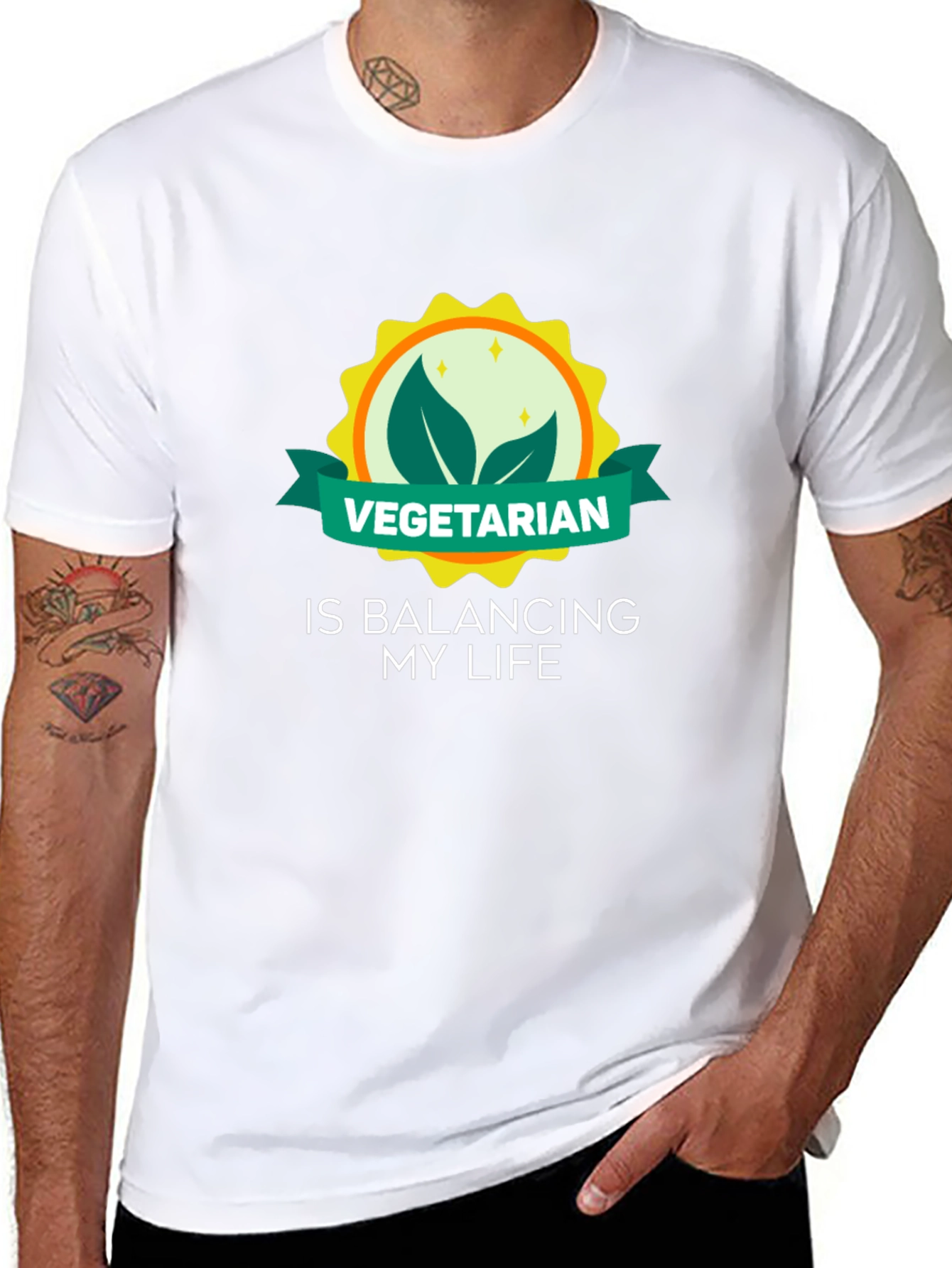 Vegetarian Lifestyle Graphic Tee - Balancing My Life