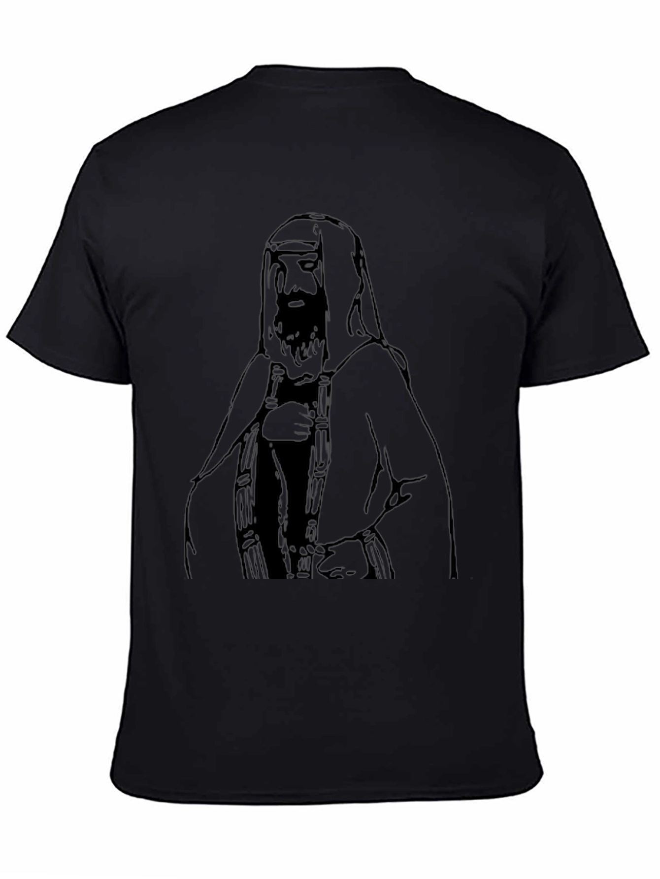 Black T-Shirt with Middle Eastern Man Graphic