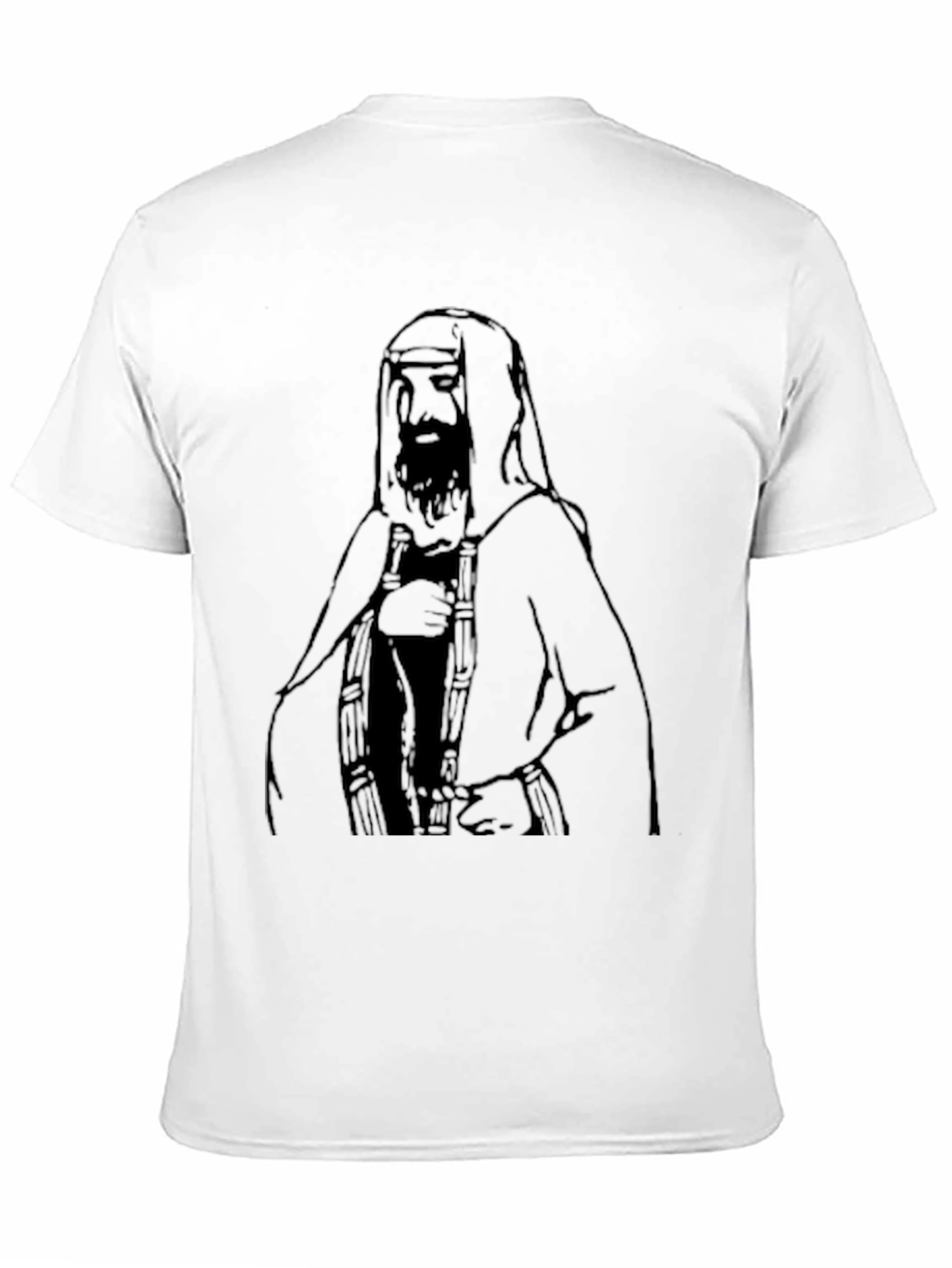 Black T-Shirt with Middle Eastern Man Graphic