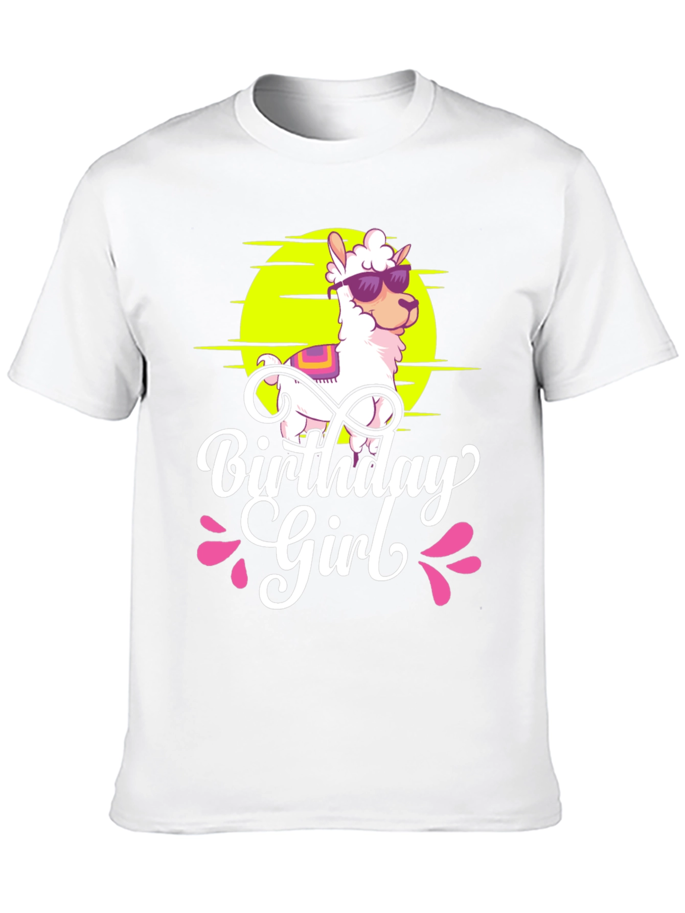 Birthday Girl Llama Graphic T-Shirt