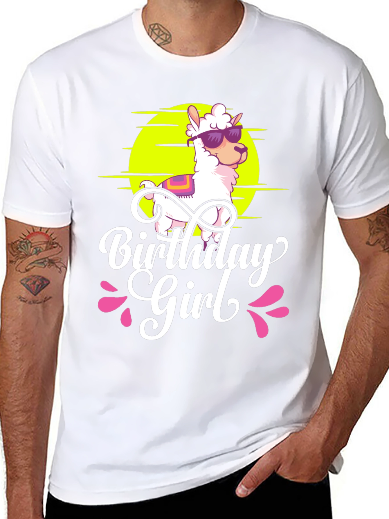 Birthday Girl Llama Graphic T-Shirt