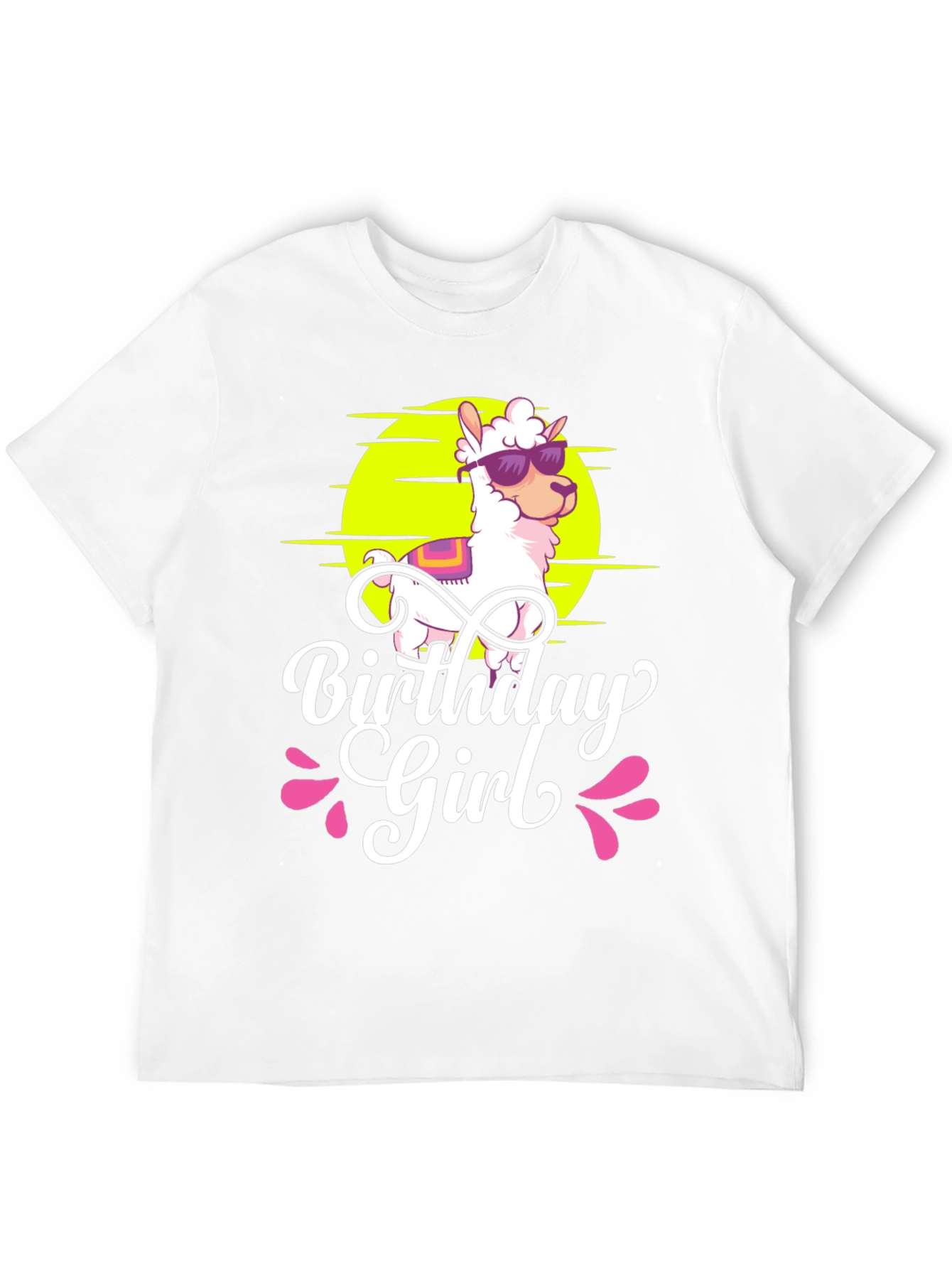 Birthday Girl Llama Graphic T-Shirt