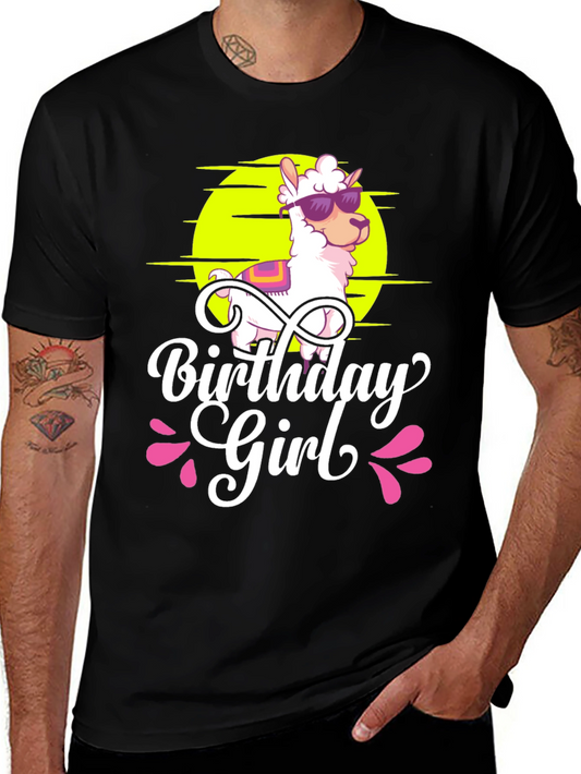 Birthday Girl Llama Graphic T-Shirt