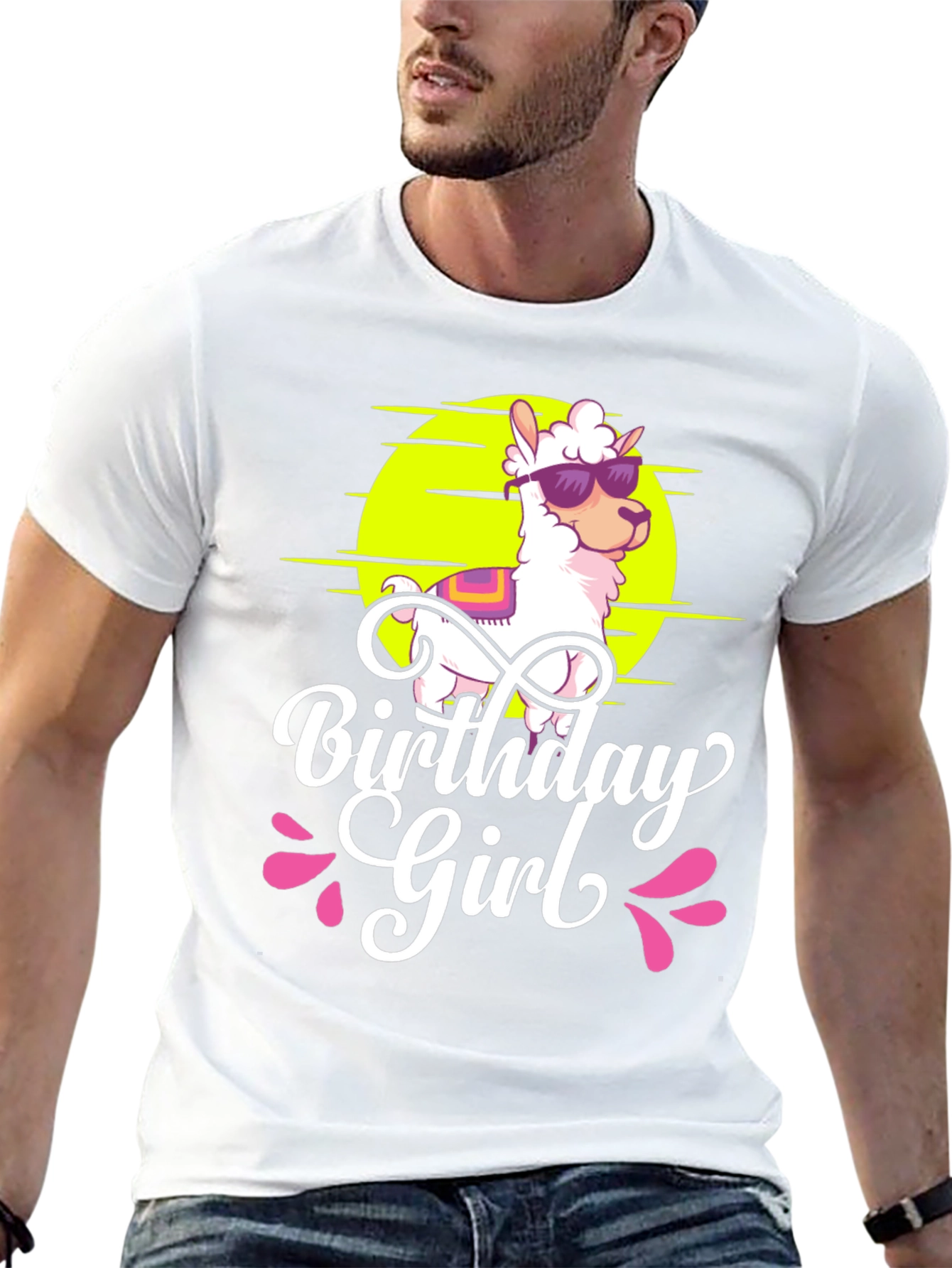 Birthday Girl Llama Graphic T-Shirt