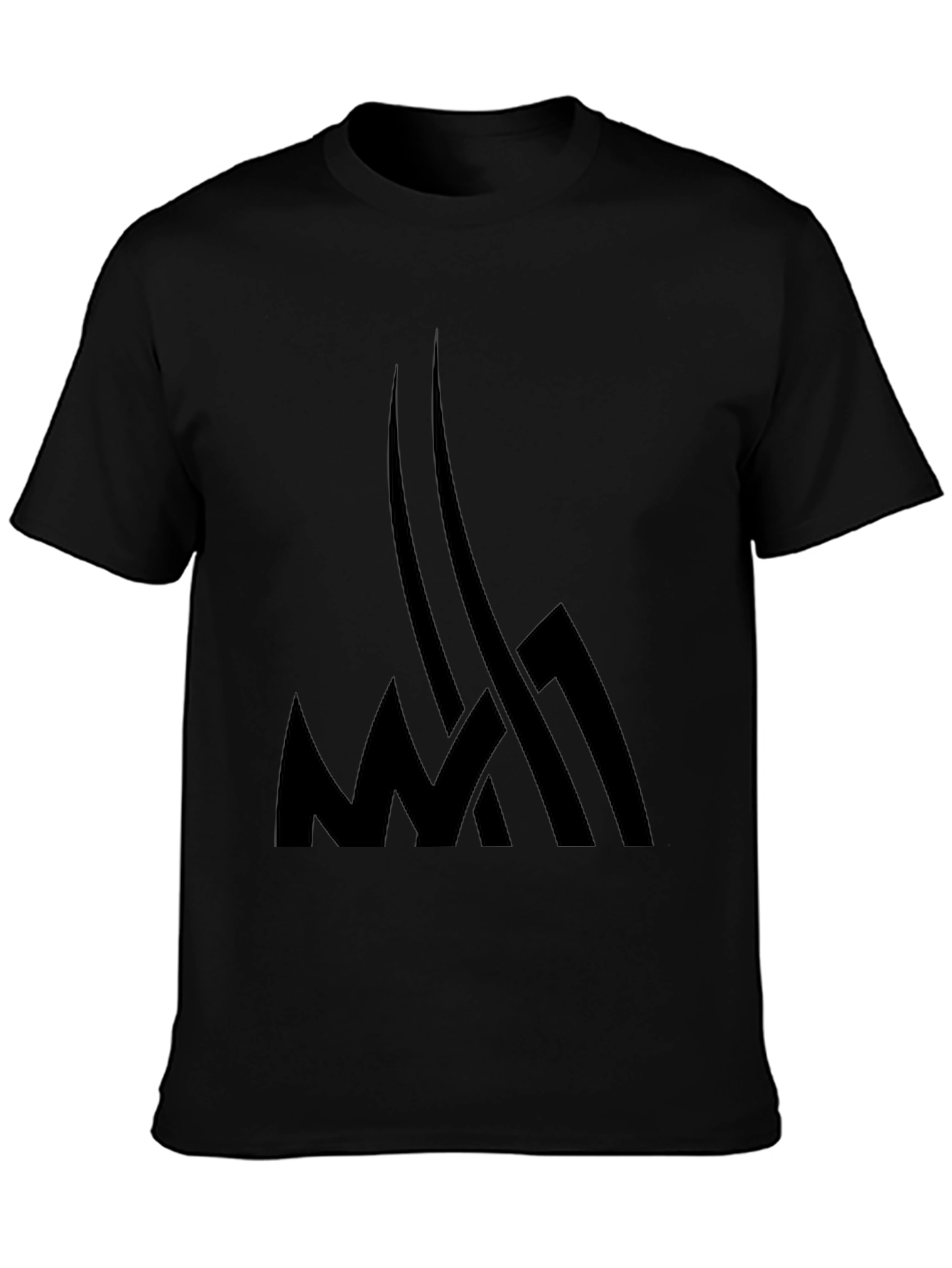Mens Black Graphic Tee - Abstract Design