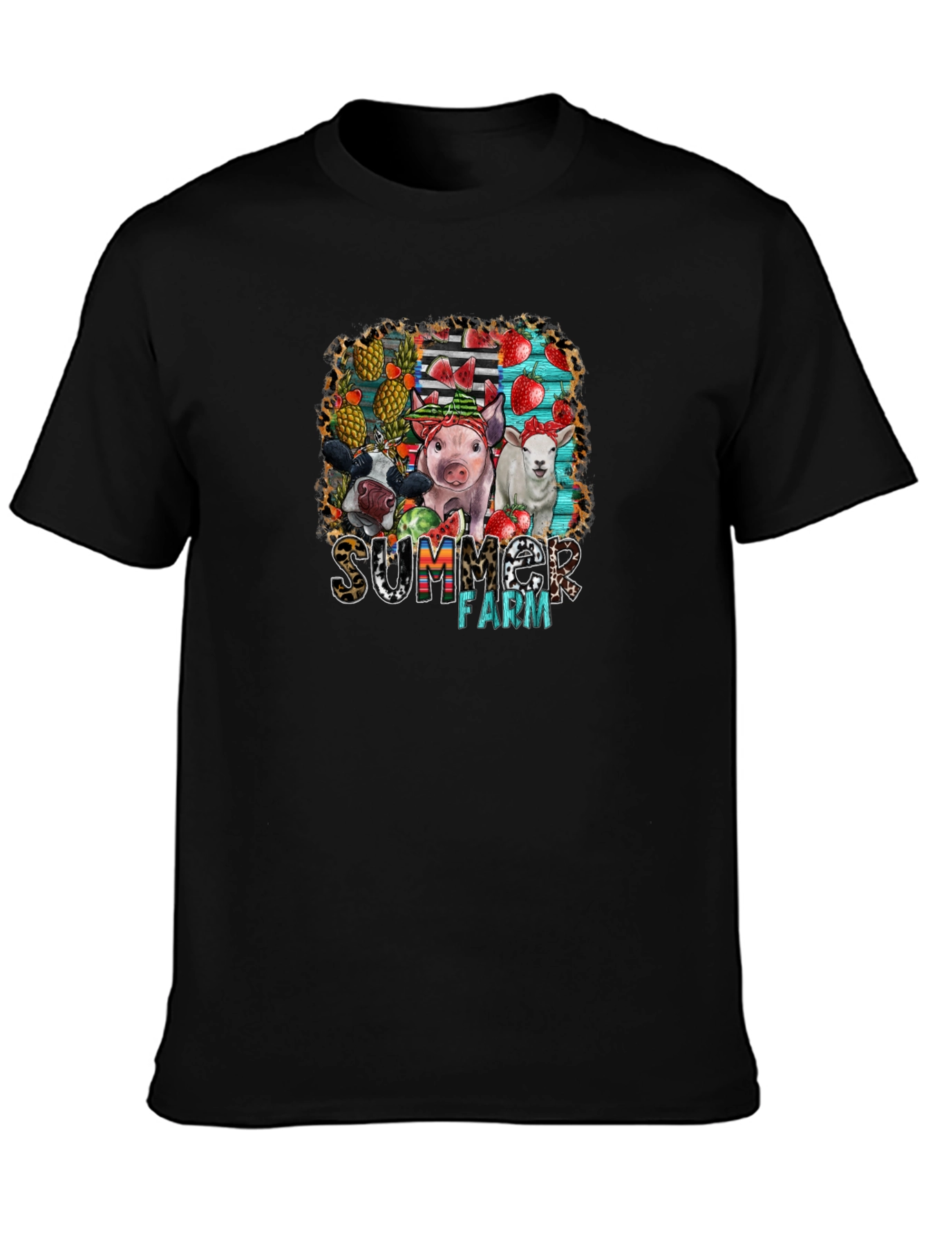 Summer Farm Animals Graphic T-Shirt