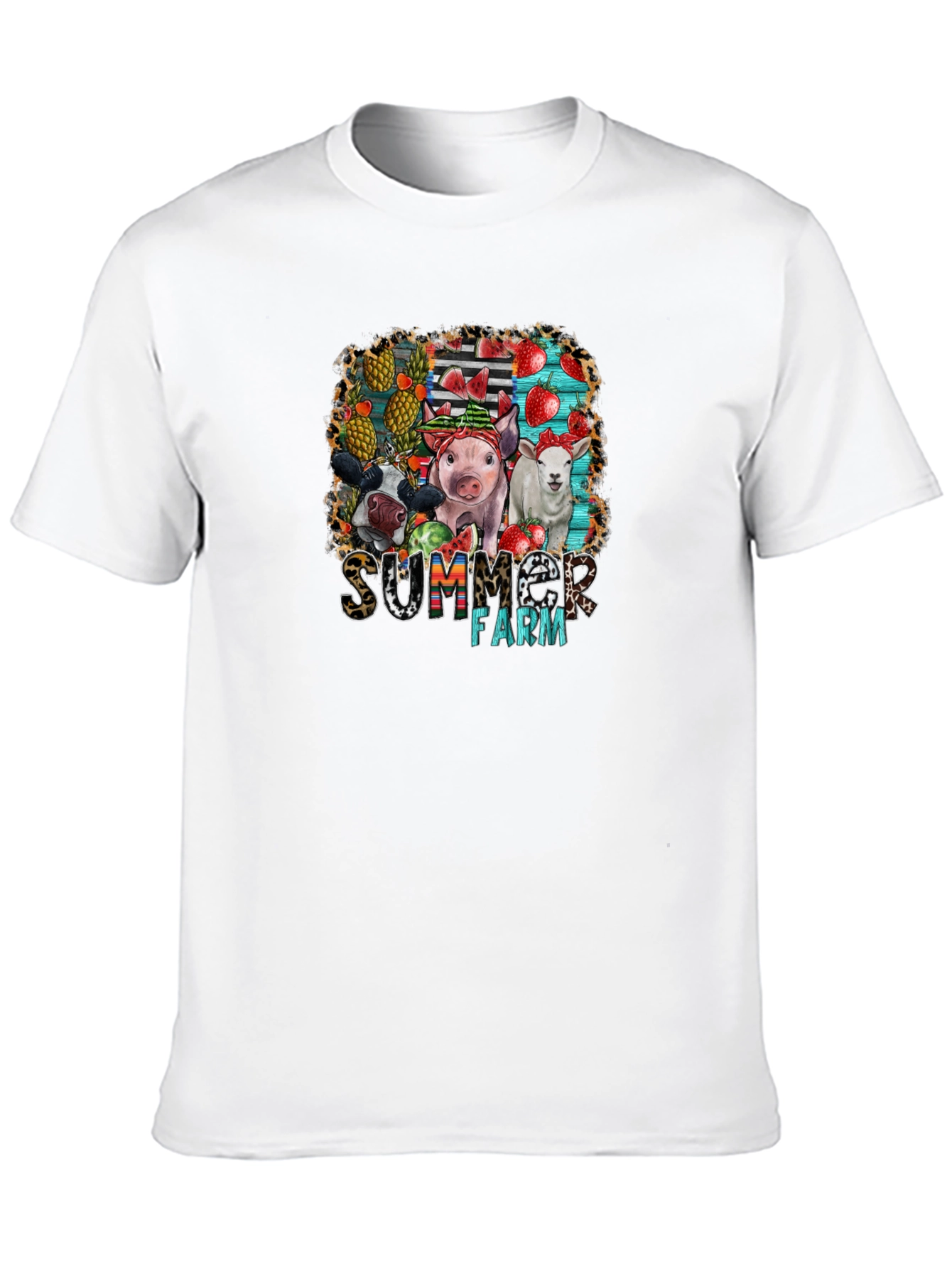Summer Farm Animals Graphic T-Shirt