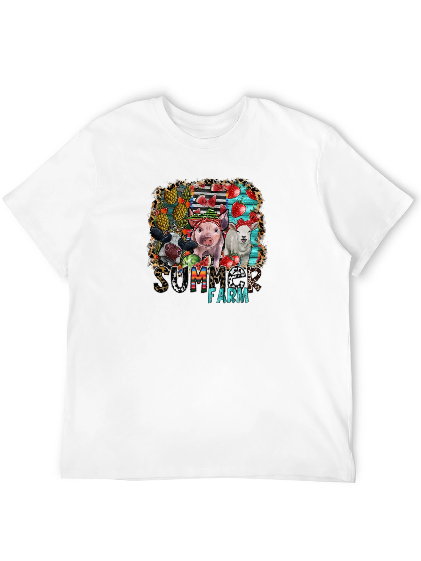 Summer Farm Animals Graphic T-Shirt