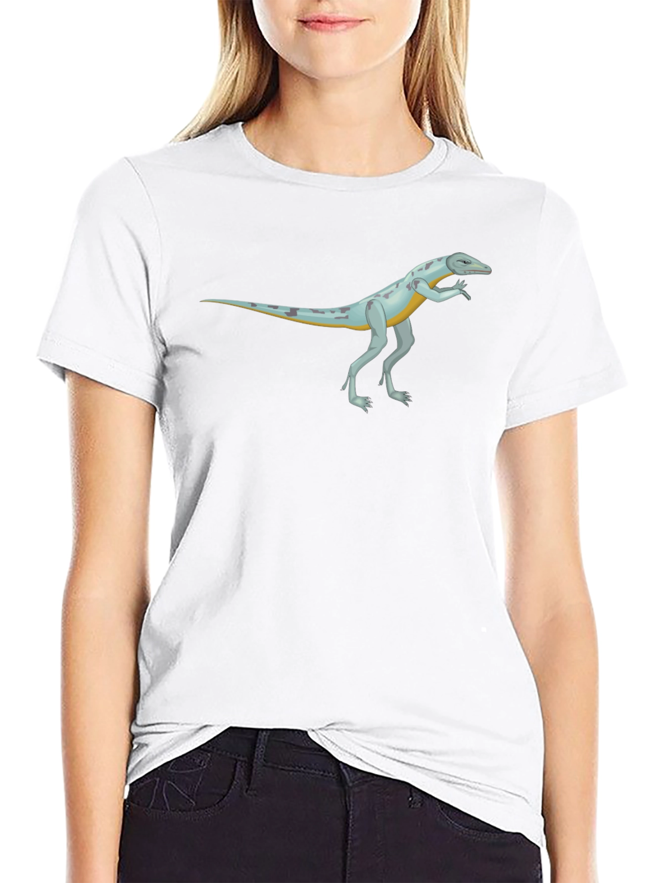 Cool Reptile Cartoon Graphic Black T-Shirt