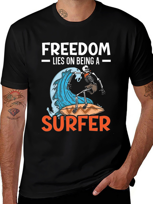 Freedom Surfer Graphic Tee - Ride the Wave!