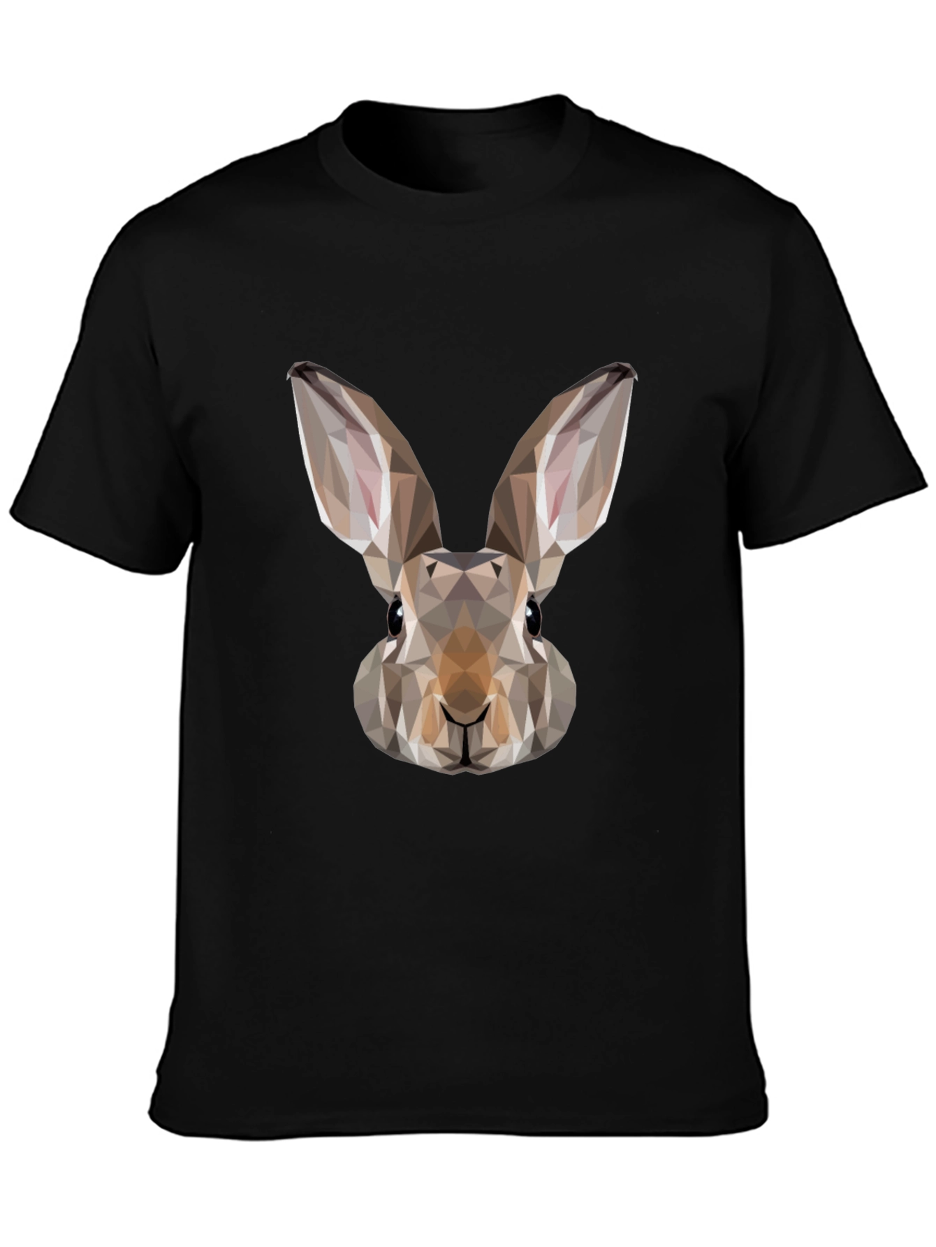 Geometric Rabbit Graphic Tee - Mens Black T-Shirt