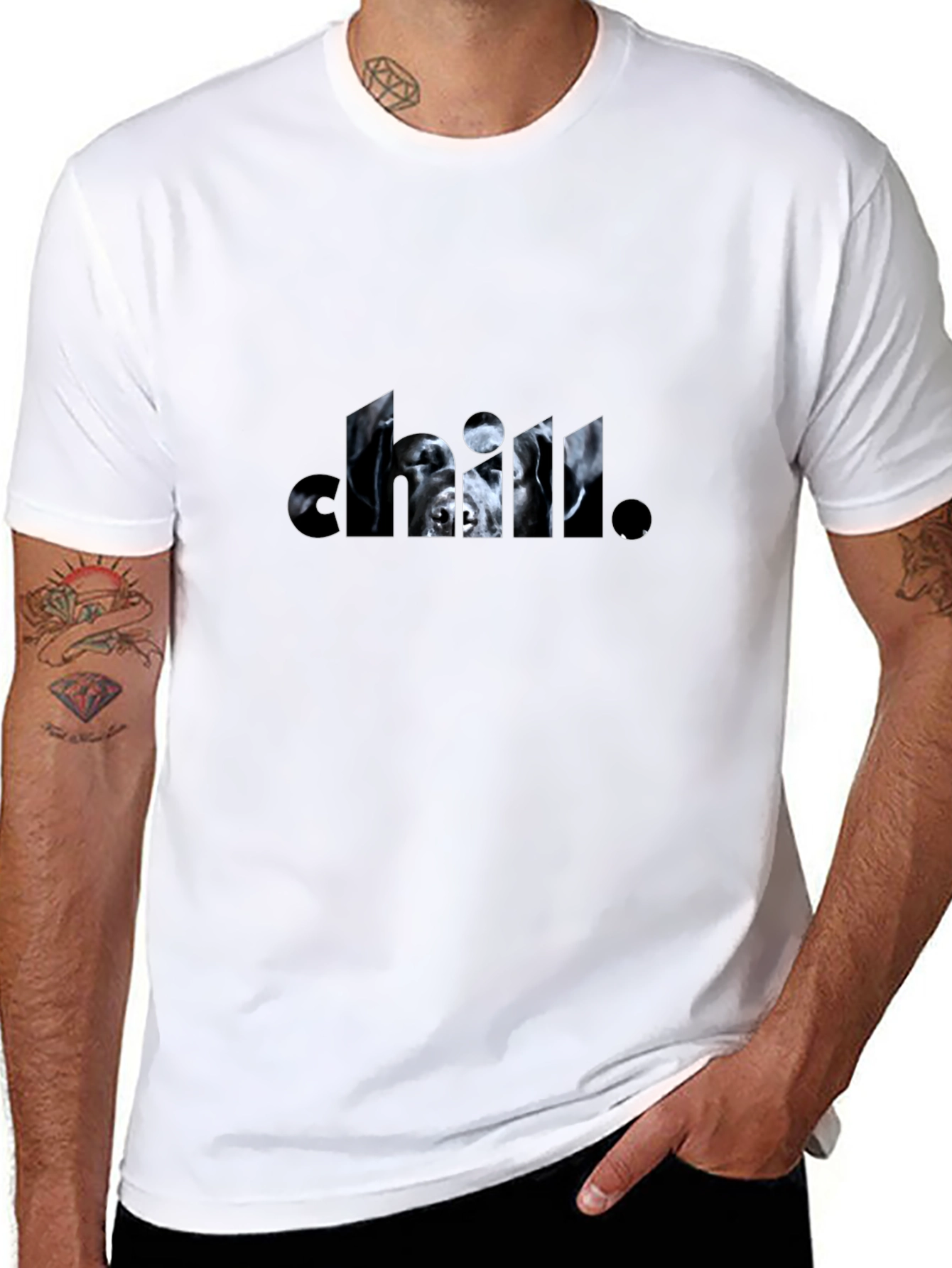 Chill Dog Black Graphic Tee