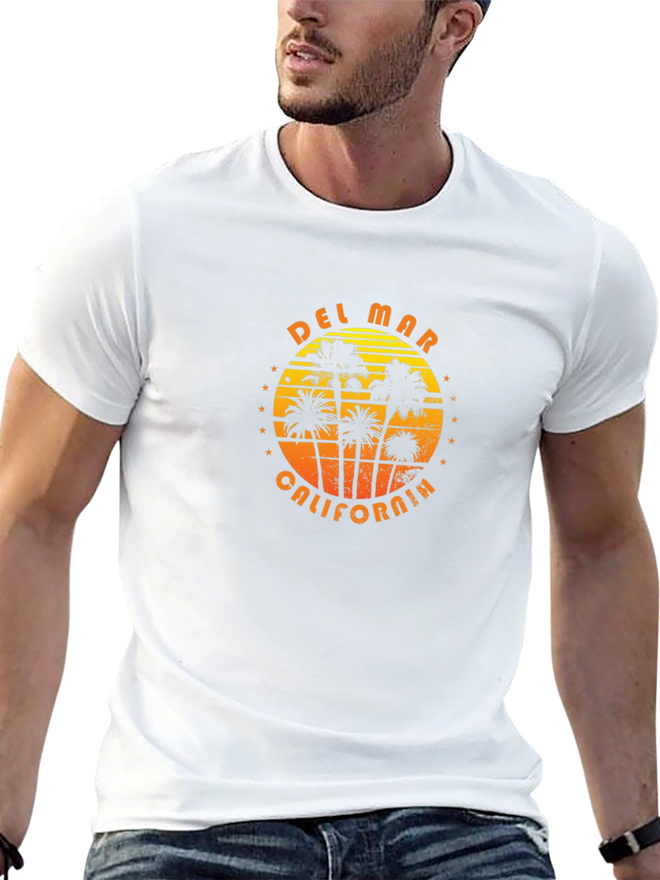 Del Mar California Palm Tree Graphic T-Shirt