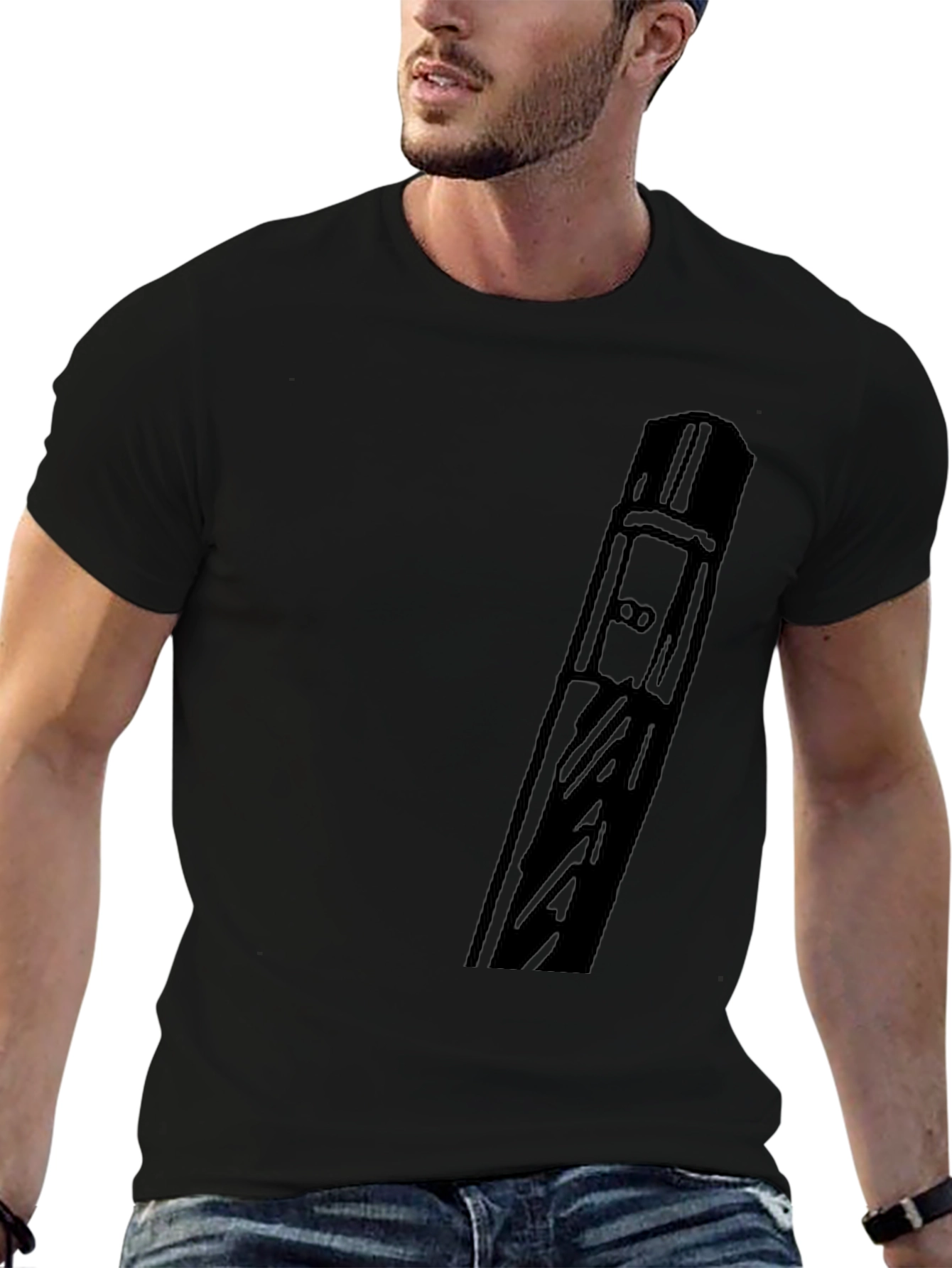 Modern Black Graphic Tee - Abstract Design