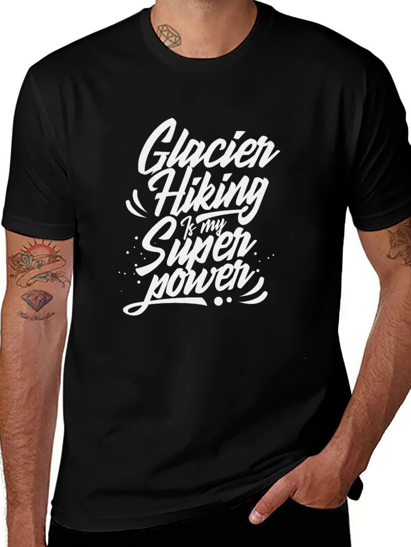 Glacier Hiking Superpower Black T-Shirt