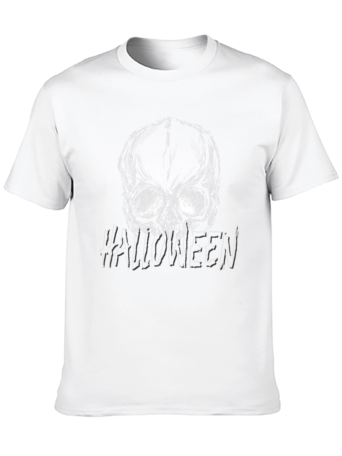 Halloween Skull Graphic Tee - Mens Black T-Shirt