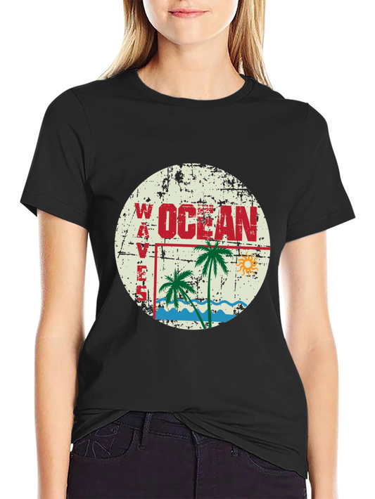 Ocean Waves Graphic T-Shirt - Retro Beach Vibes