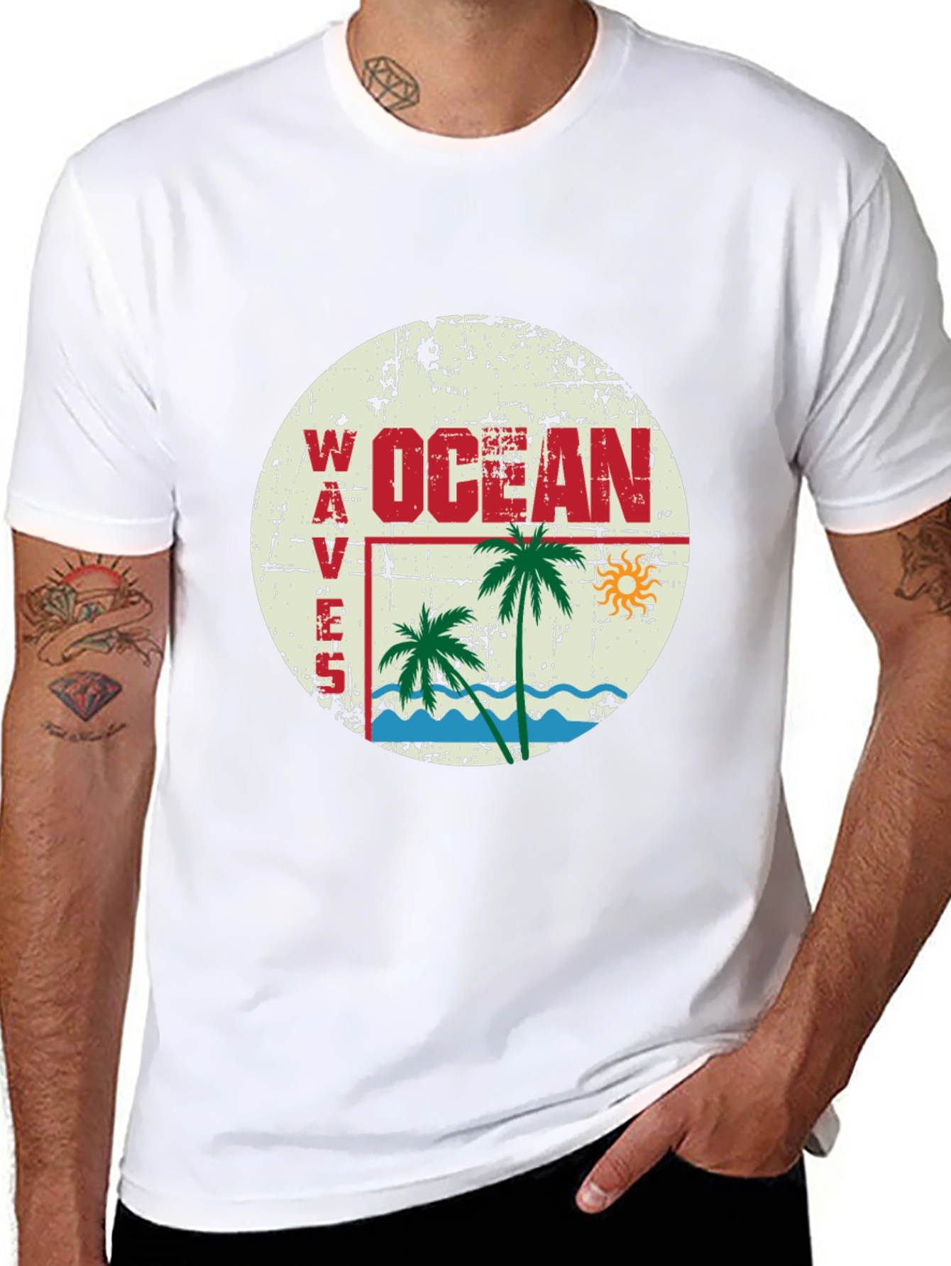 Ocean Waves Graphic T-Shirt - Retro Beach Vibes