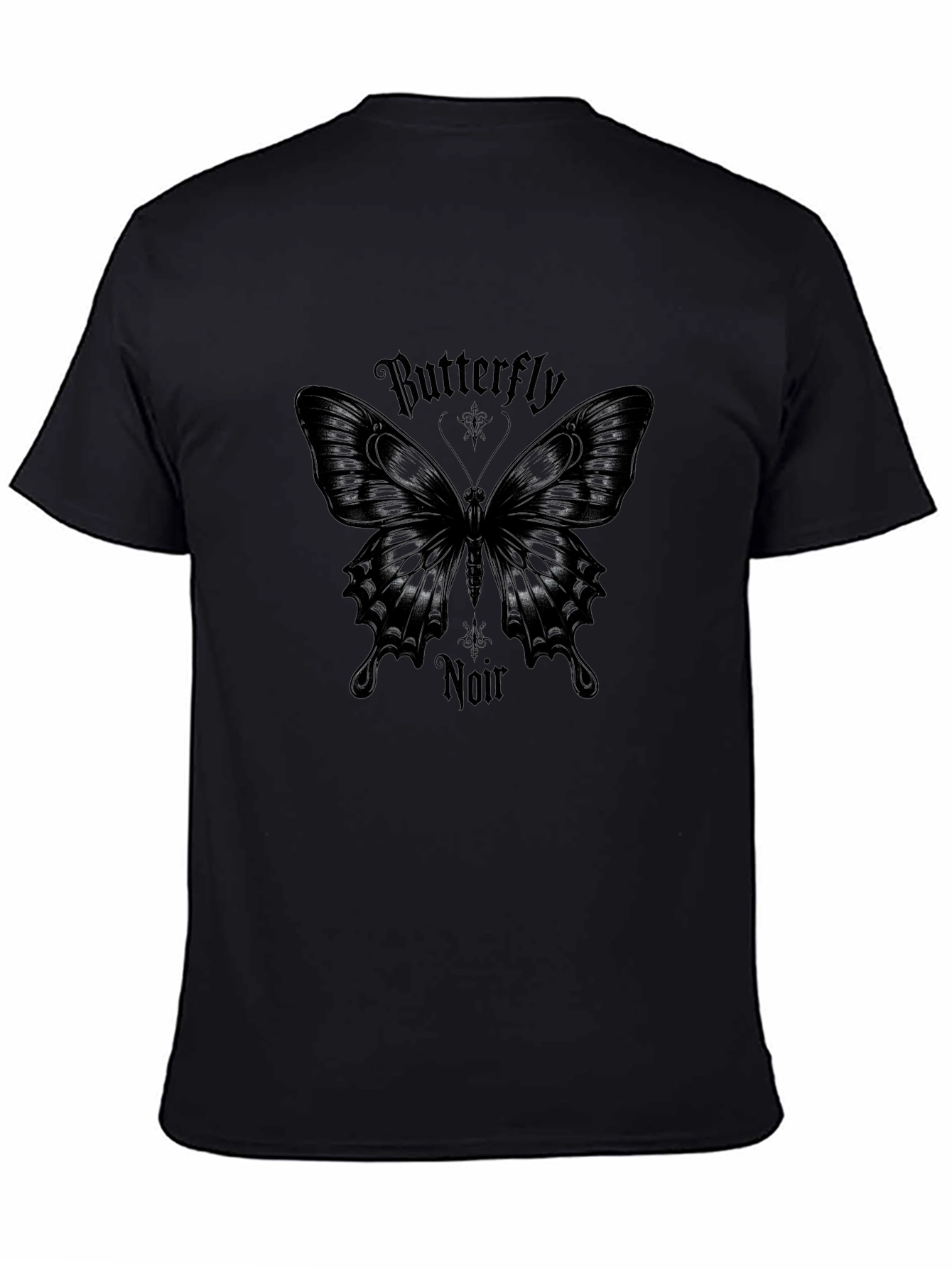 Butterfly Noir Graphic Tee - Stylish Black Cotton Shirt