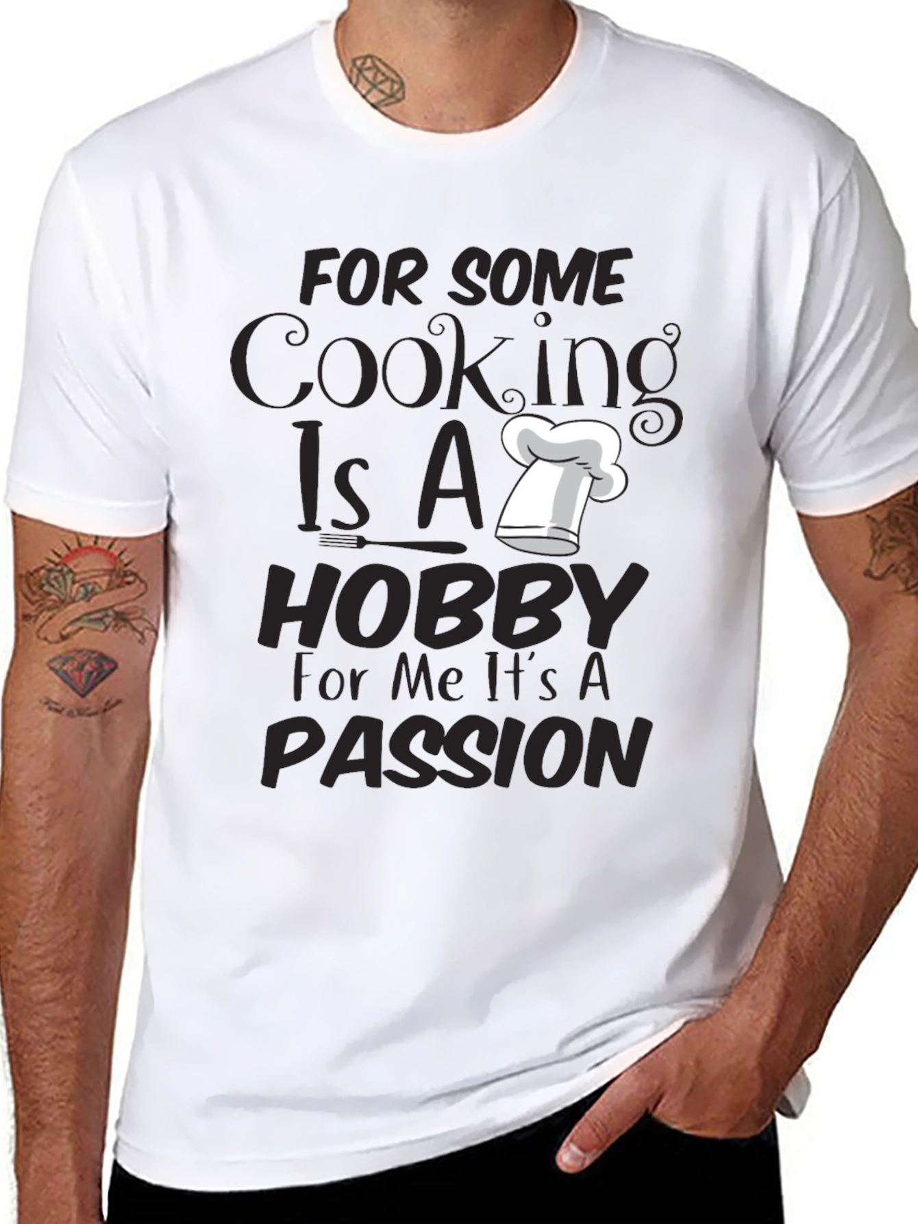 Cooking Passion T-Shirt - Chefs Hat Graphic Tee