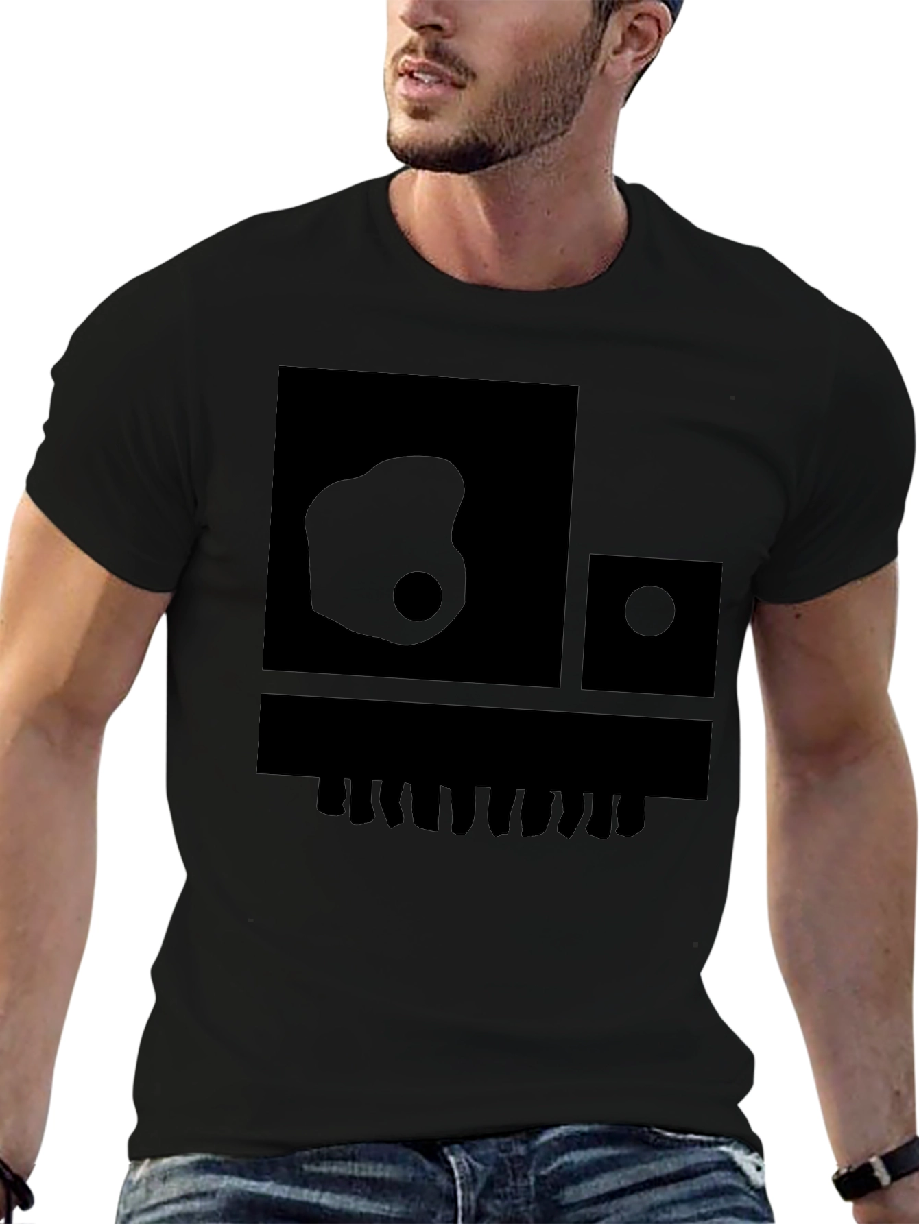Abstract Graphic Print Crew Neck Tee