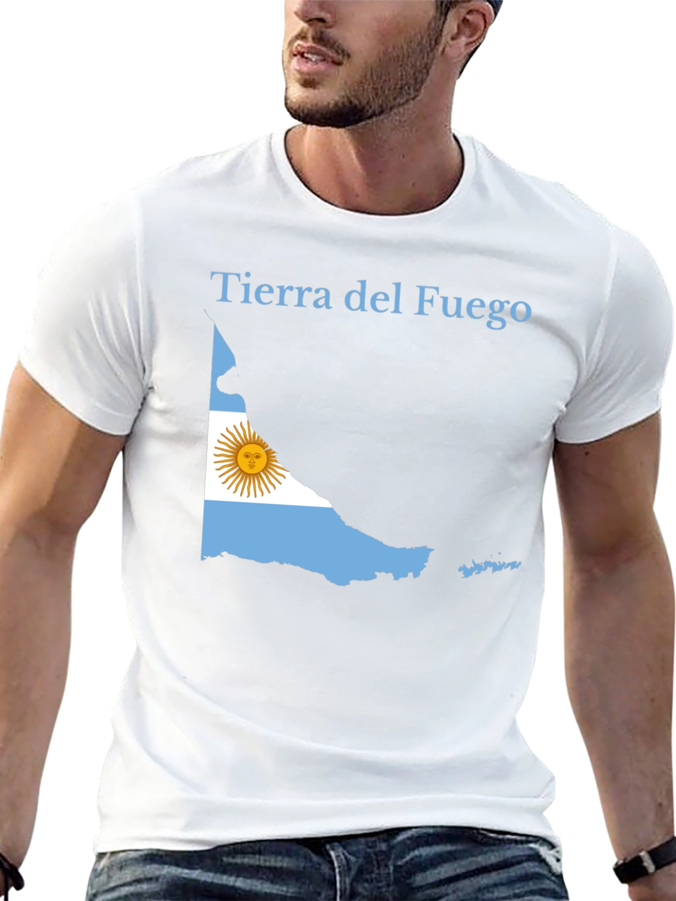 Tierra del Fuego Argentina Flag Black T-Shirt