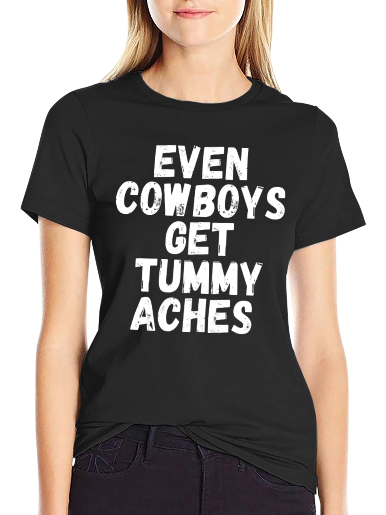 Cowboy Tummy Aches T-Shirt - Humorous Graphic Tee