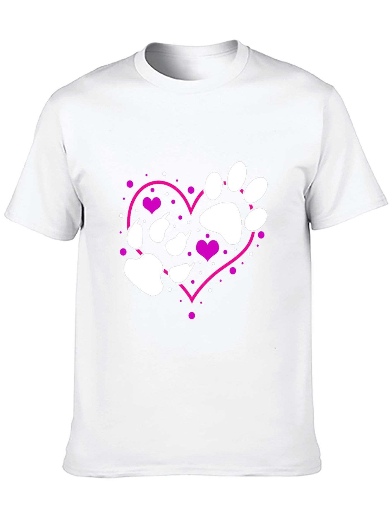 Paw Print Heart T-Shirt - Dog Lover Tee