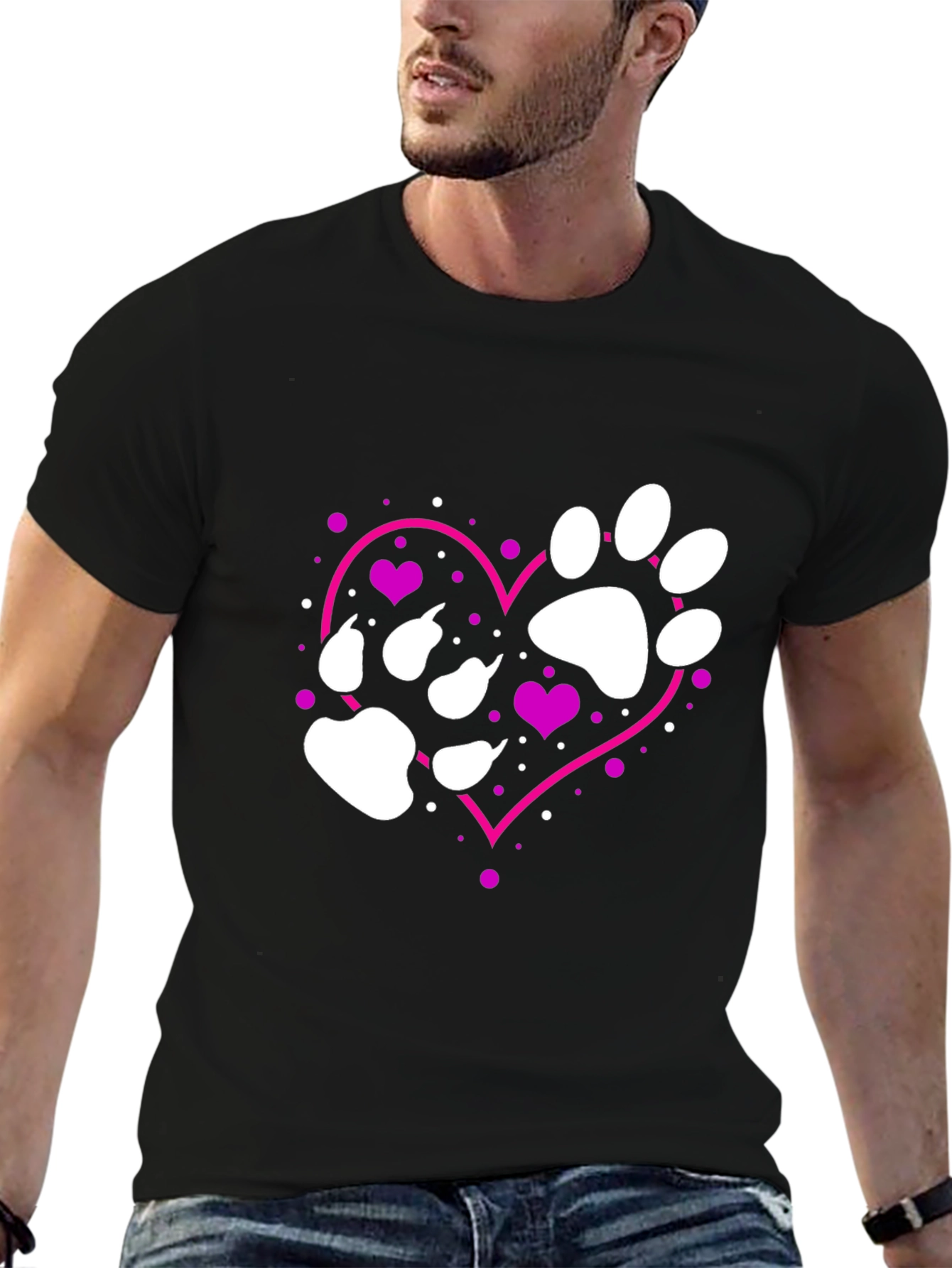 Paw Print Heart T-Shirt - Dog Lover Tee