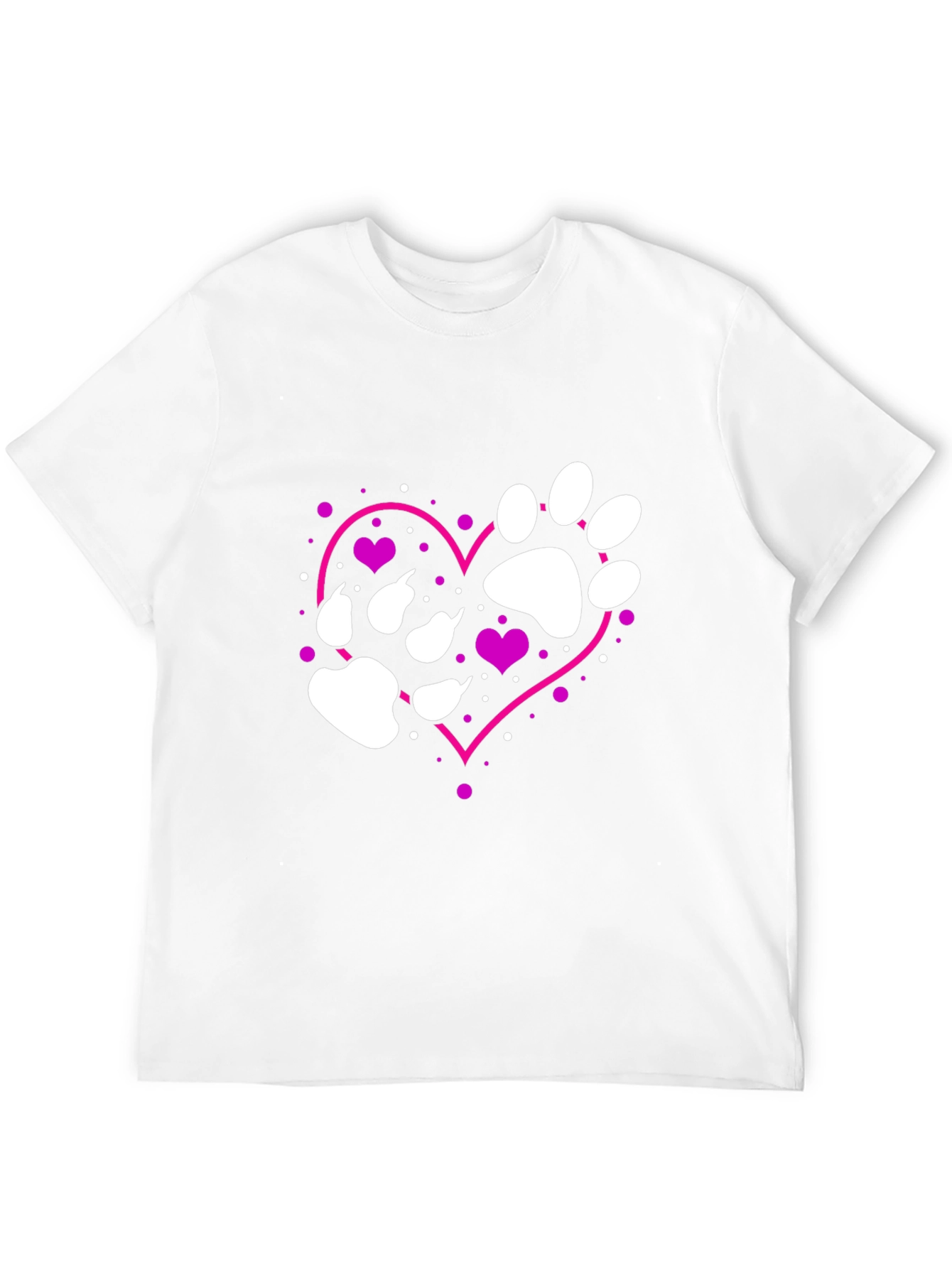 Paw Print Heart T-Shirt - Dog Lover Tee