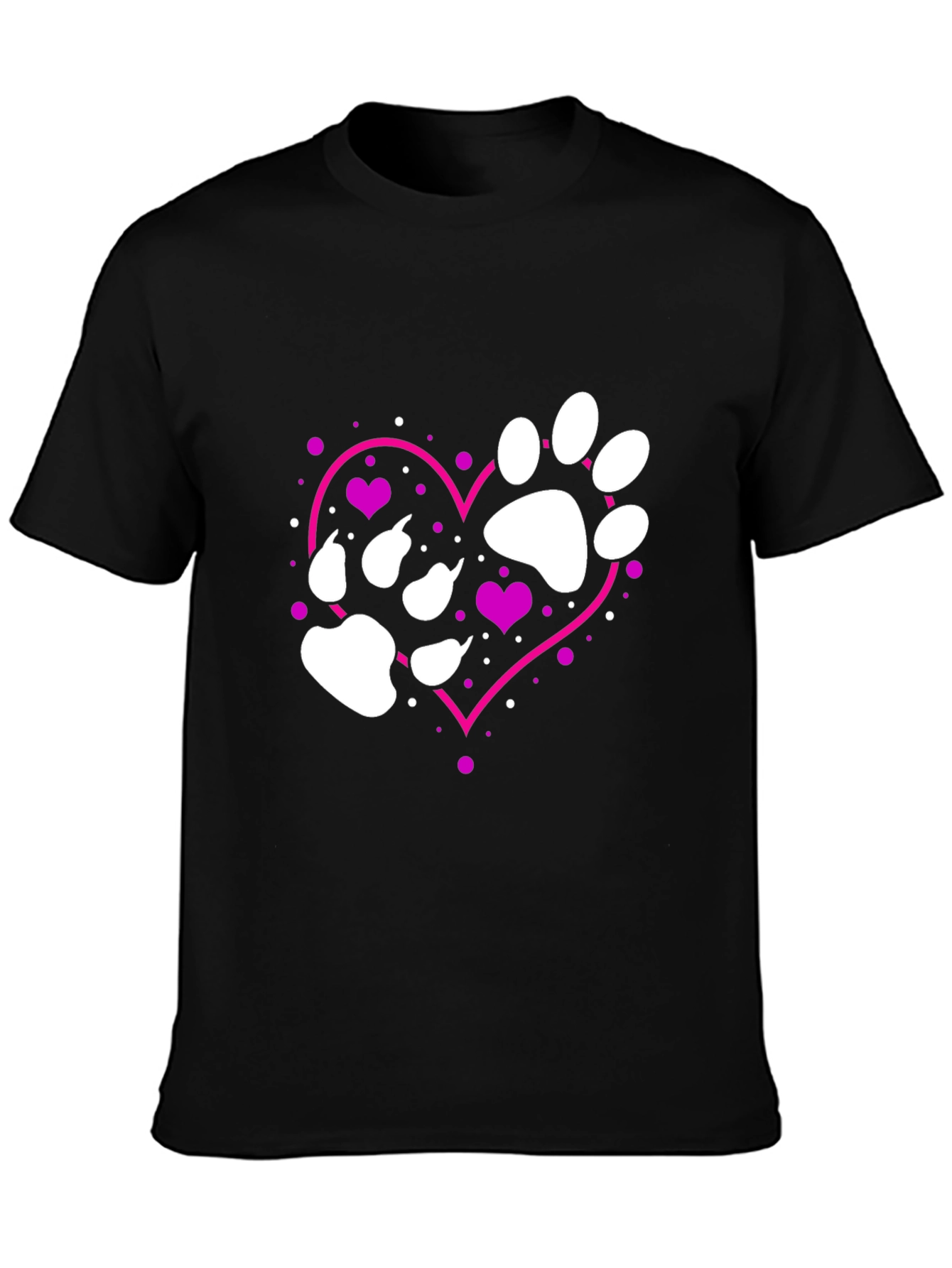 Paw Print Heart T-Shirt - Dog Lover Tee