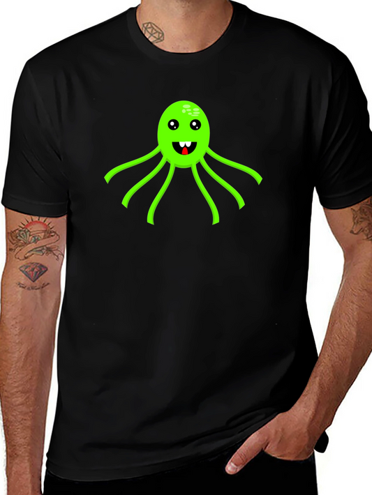 Funny Octopus Graphic Black T-Shirt