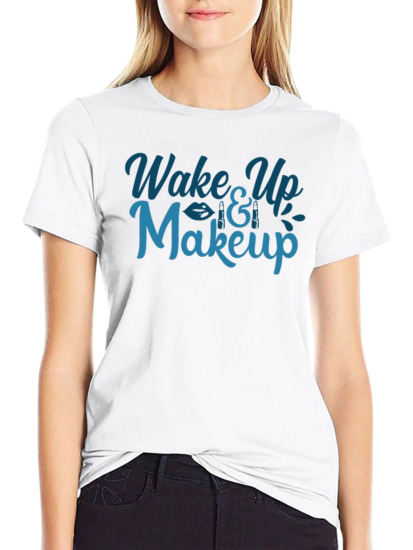 Wake Up and Makeup Graphic Tee