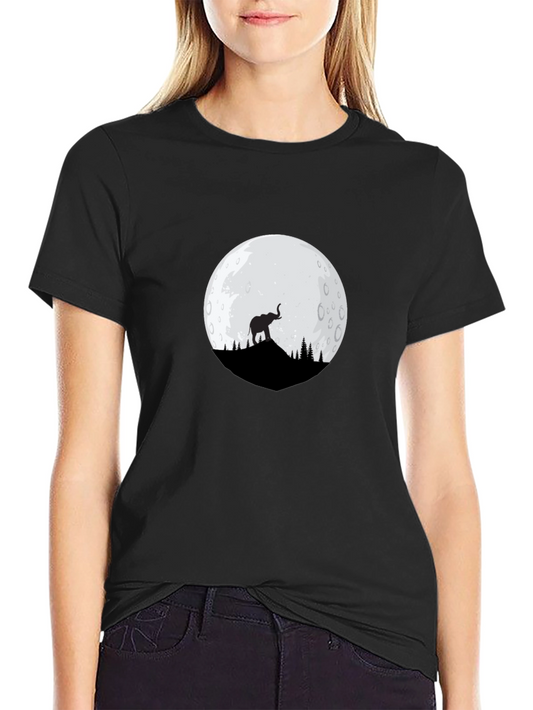 Elephant Moon Graphic T-Shirt - Black